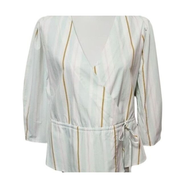 Other Women's Medium stripped Long Sleeve Wrap Top - a New Day MIn Size L / US 10 / IT 46 - 9 Thumbnail