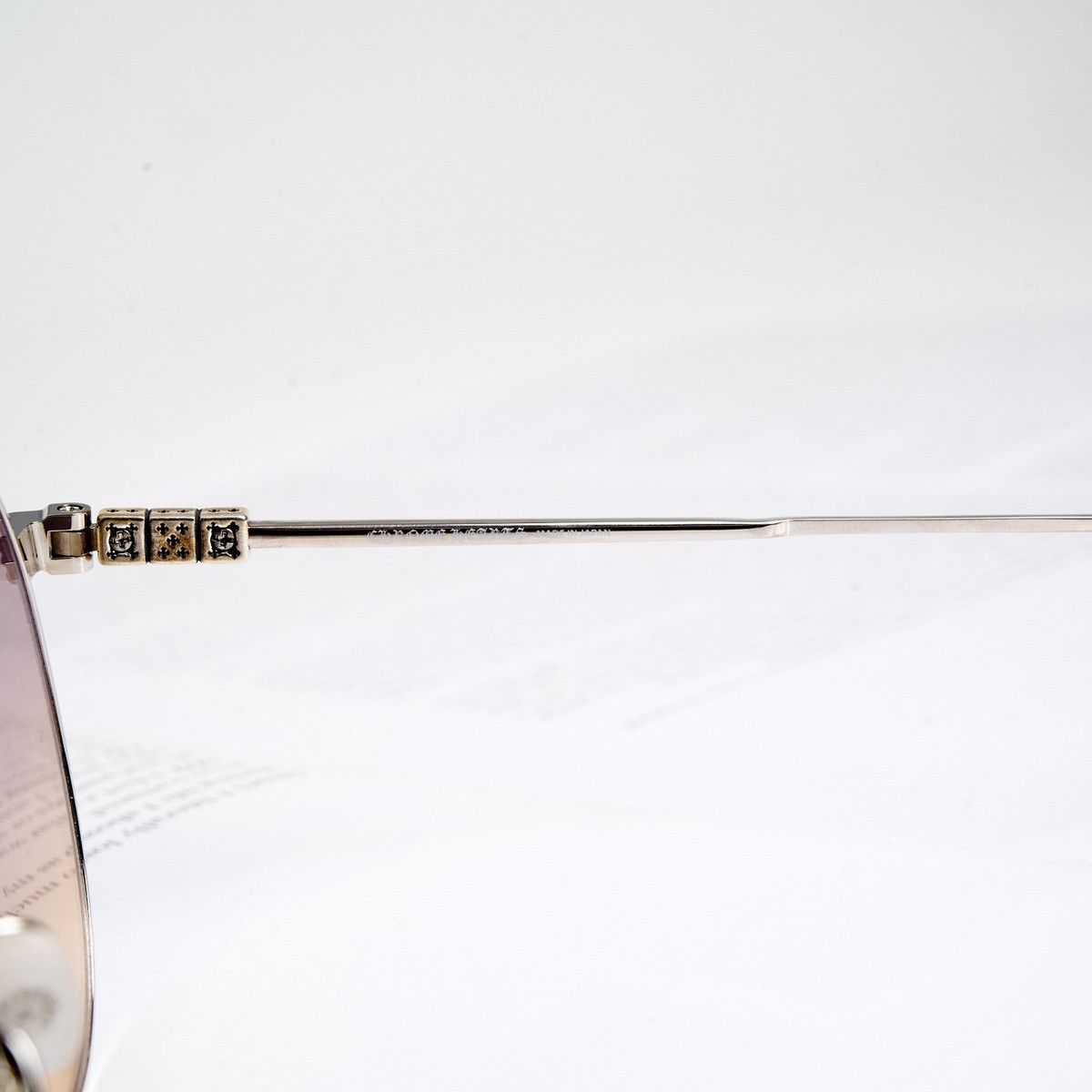 Chrome Hearts CHROME HEARTS STEPPIN' BLU II LAVENDER/SHINY SILVER SUNGLASSES Size ONE SIZE - 4 Thumbnail