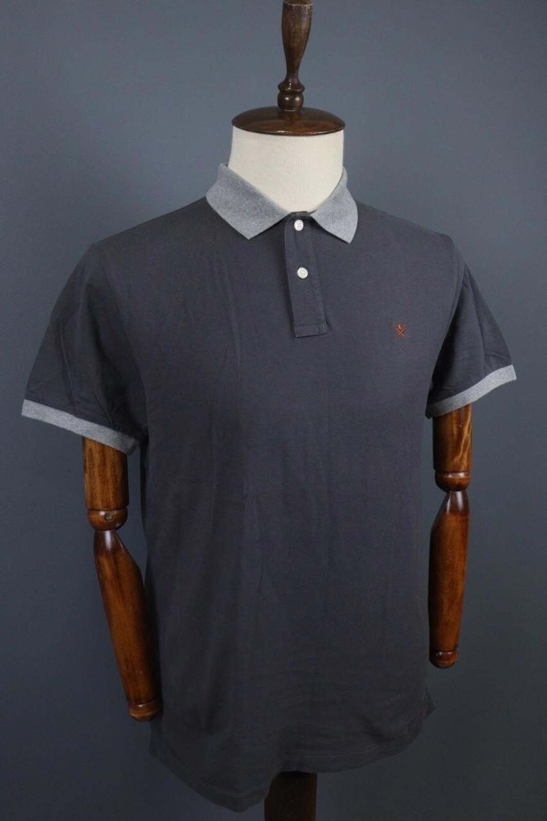 Designer Hackett London Gray Cotton Collared Polo Shirt Size M Size US M / EU 48-50 / 2 - 7 Thumbnail