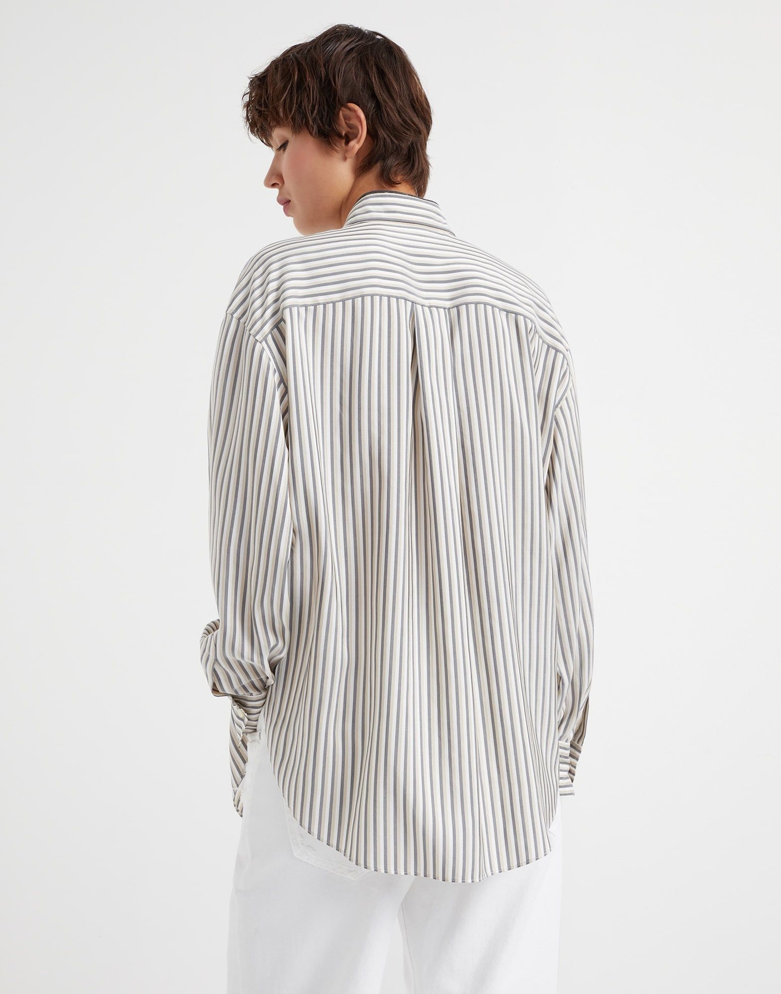 Brunello Cucinelli o1w1db10825 Blouse in Open White Size L / US 10 / IT 46 - 2 Thumbnail
