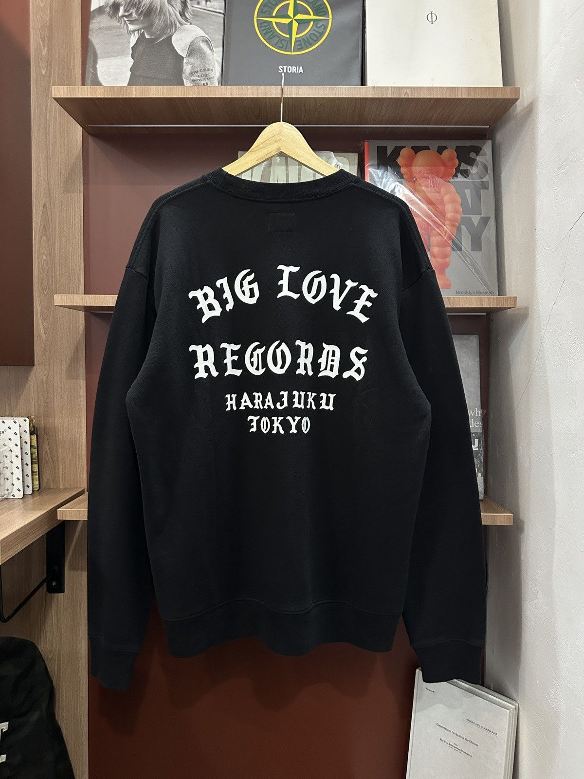 Japanese Brand Big Love Record Logo crewneck "Black" - L Size US L / EU 52-54 / 3 - 1 Thumbnail