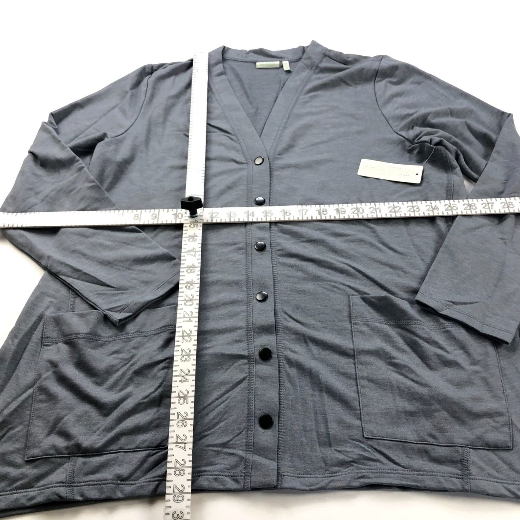 Vintage LOGO Lori Goldstein NEW Large Womens Cardigan Button Sweater Gray Size L / US 10 / IT 46 - 3 Thumbnail
