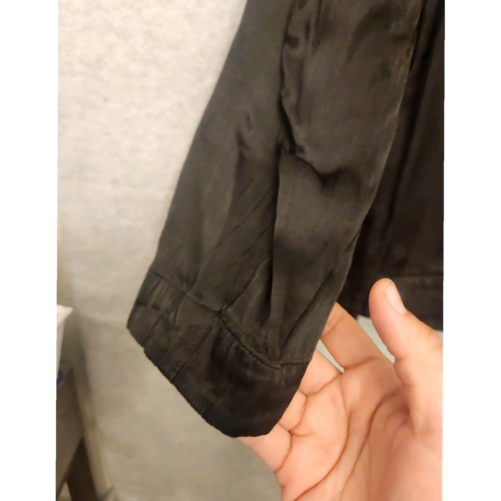 Vintage Raquel Allegra Blazer Women Medium Single Button Ruched Minimalist Shiny Black Blazer Women M Black Formal Workwear OPTIONS: None Size M / US 6-8 / IT 42-44 - 4 Thumbnail