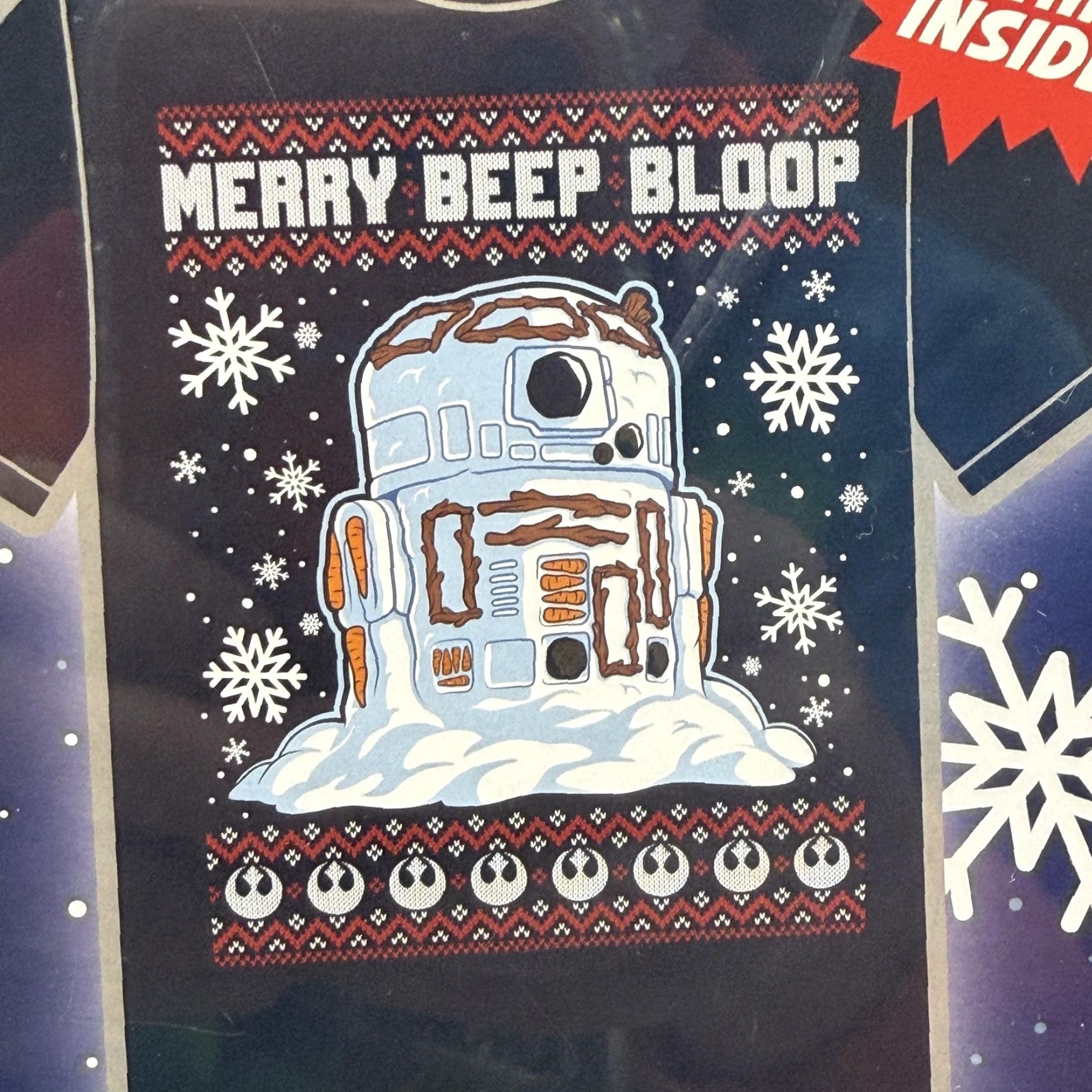 Star Wars Star Wars Shirt Mens Large Black Merry Beep Bloop Holiday Funko Pop Tees Size US L / EU 52-54 / 3 - 5 Thumbnail