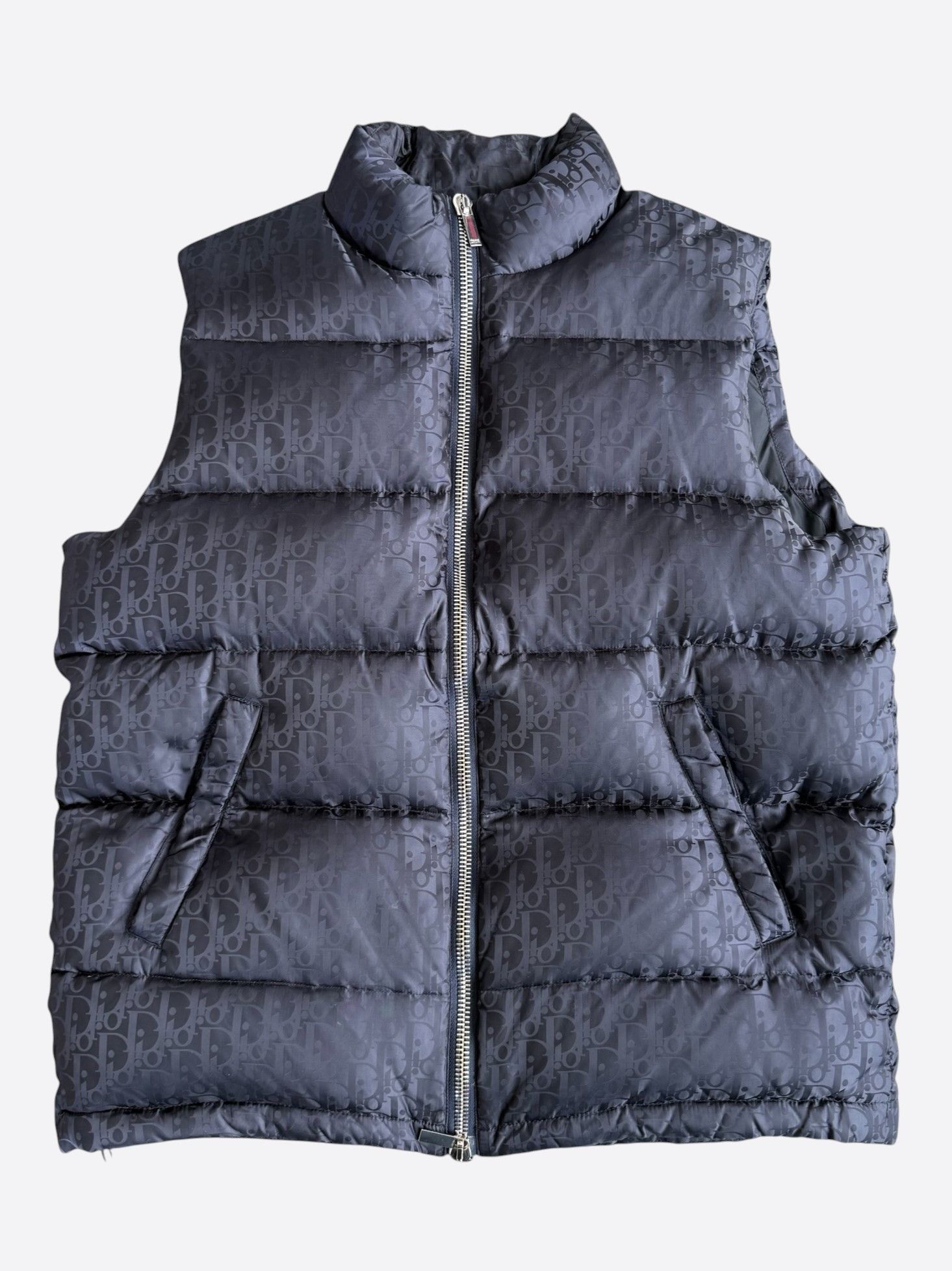 Dior Dior Navy Oblique Puffer Vest Size US XXL / EU 58 / 5 - 1 Thumbnail