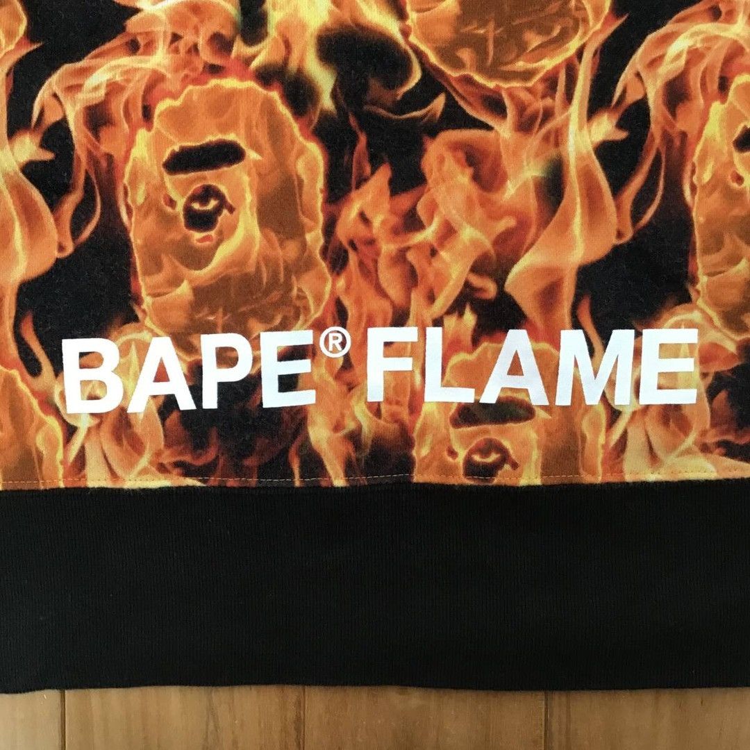 BAPE FLAME sweat shirt a bathing ape Fire