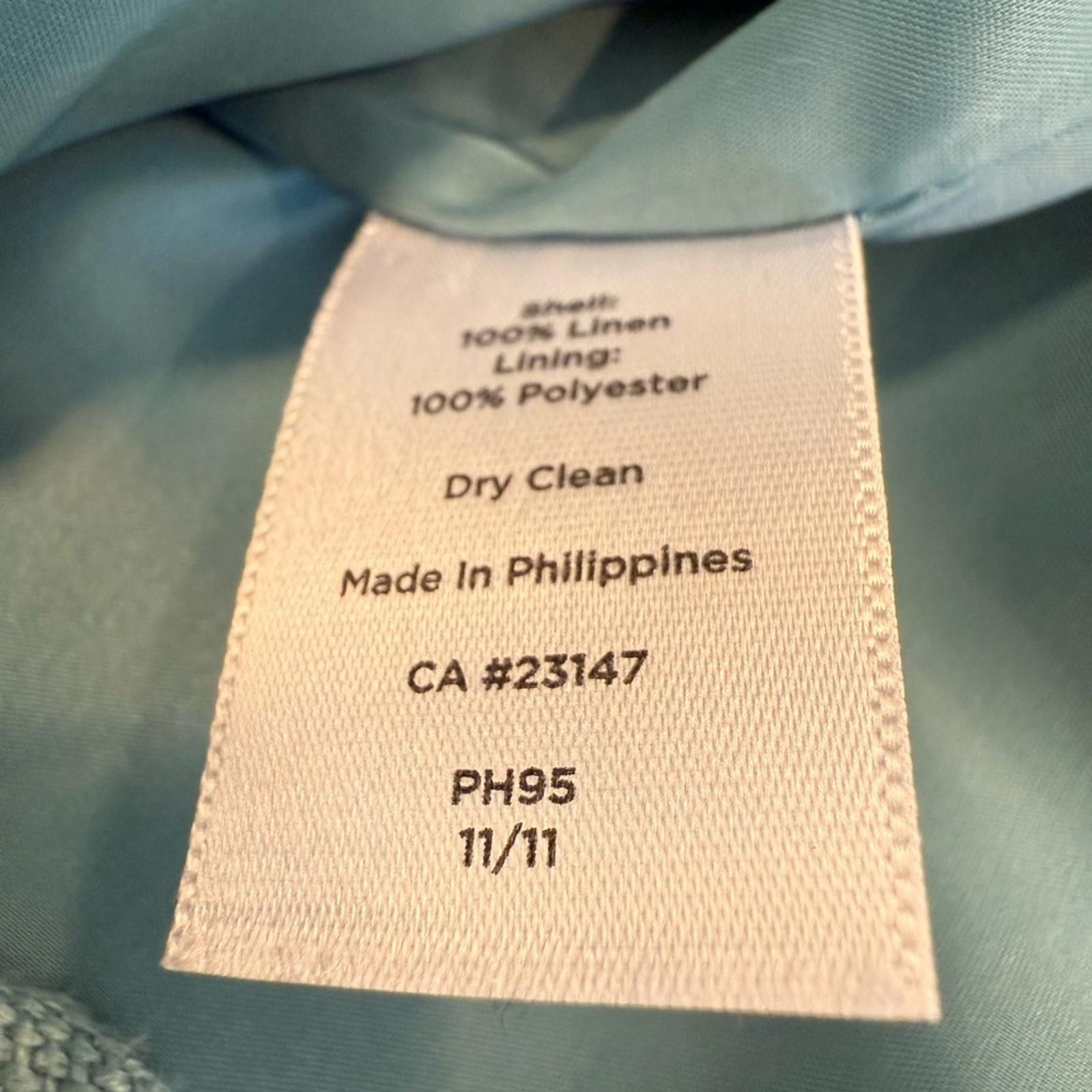Other Talbots linen jacket eal green collarless pockets lined SZ 2 Size XS / US 0-2 / IT 36-38 - 5 Thumbnail