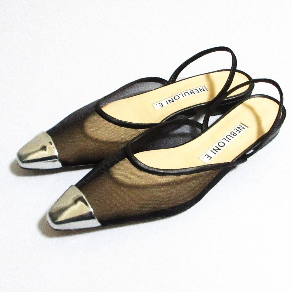 Other Other NEBULONI E. Mesh Pointed Toe Mule Sandals Leather Shoes DUTY FREE for USA Size ONE SIZE - 1 Thumbnail