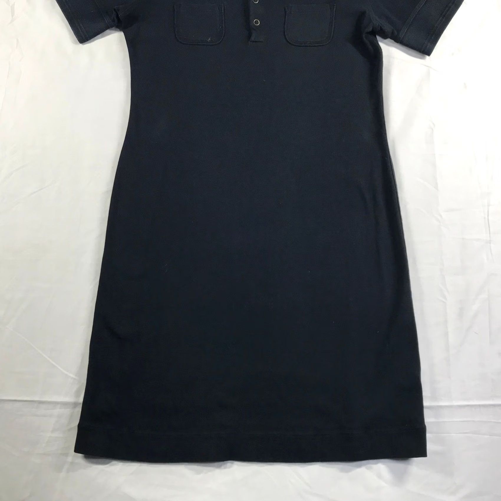 Ralph Lauren Lauren Ralph Lauren Dress Petite P/S Navy Blue Cotton Short Sleeve Henley Shift Size 28" / US 6 / IT 42 - 6 Thumbnail