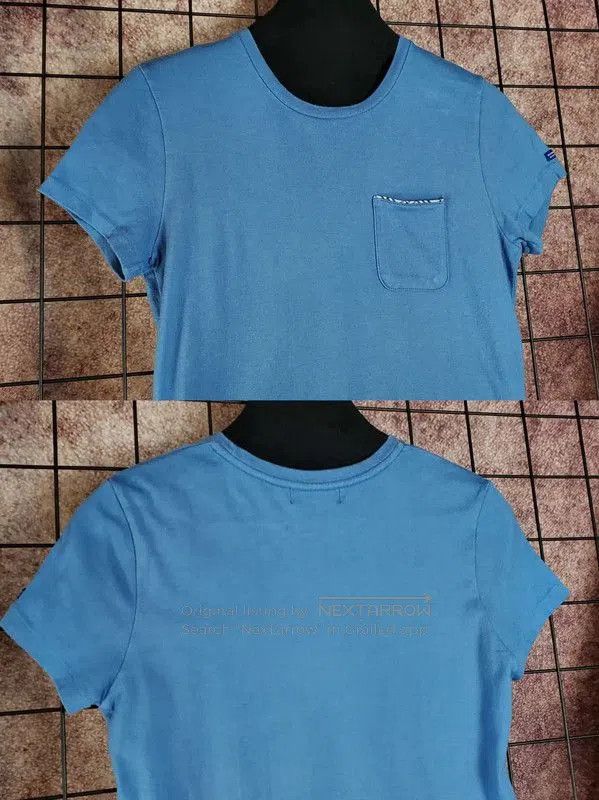 Burberry Burberry Blue Cotton Logo Short-Sleeve T-Shirt. Size M / US 6-8 / IT 42-44 - 4 Thumbnail