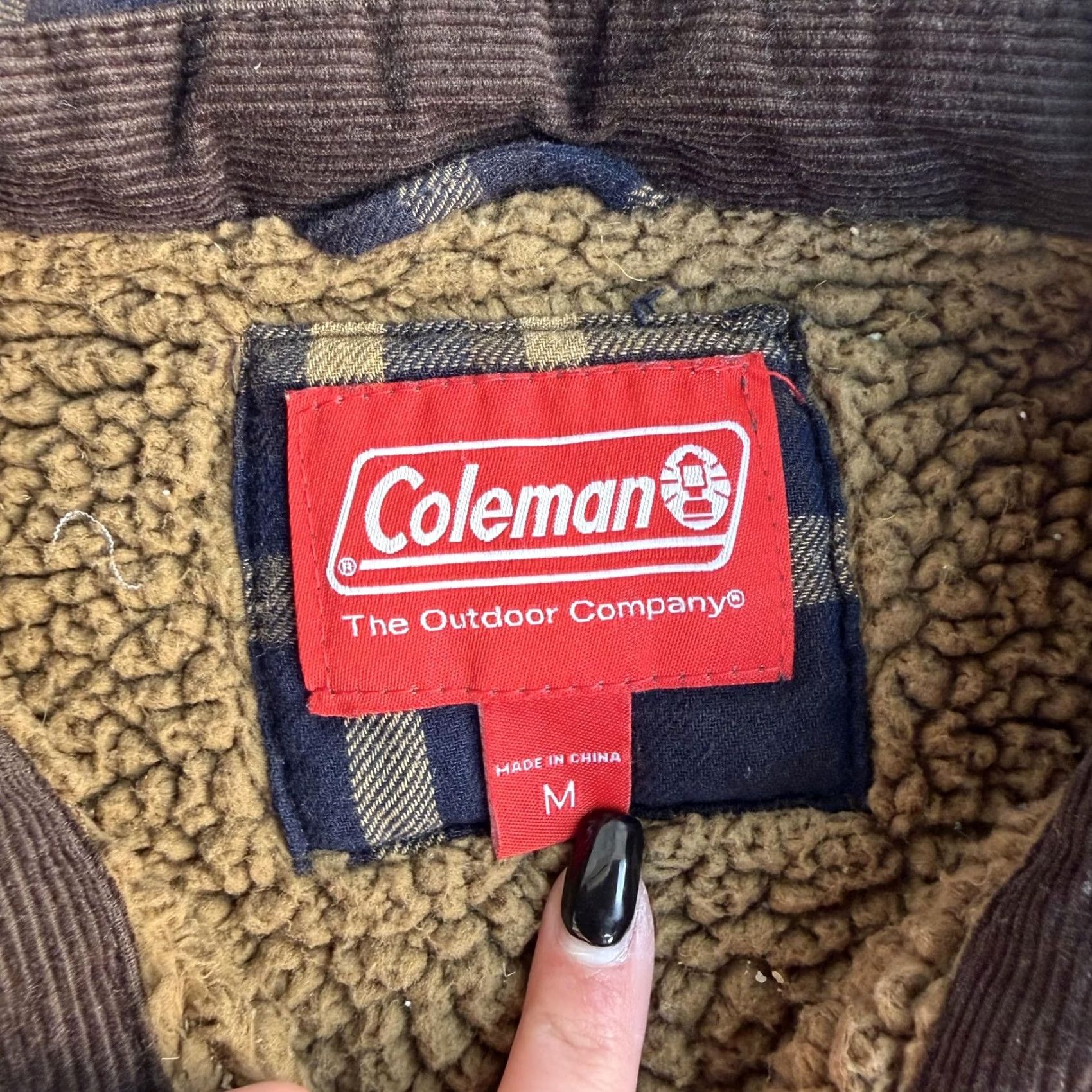 Vintage Coleman Shirt Jacket Mens M Blue Plaid Flannel Sherpa Lined Outdoor Hiking Casual Workwear Quilted Button Front Cuff Pockets Size US M / EU 48-50 / 2 - 4 Thumbnail