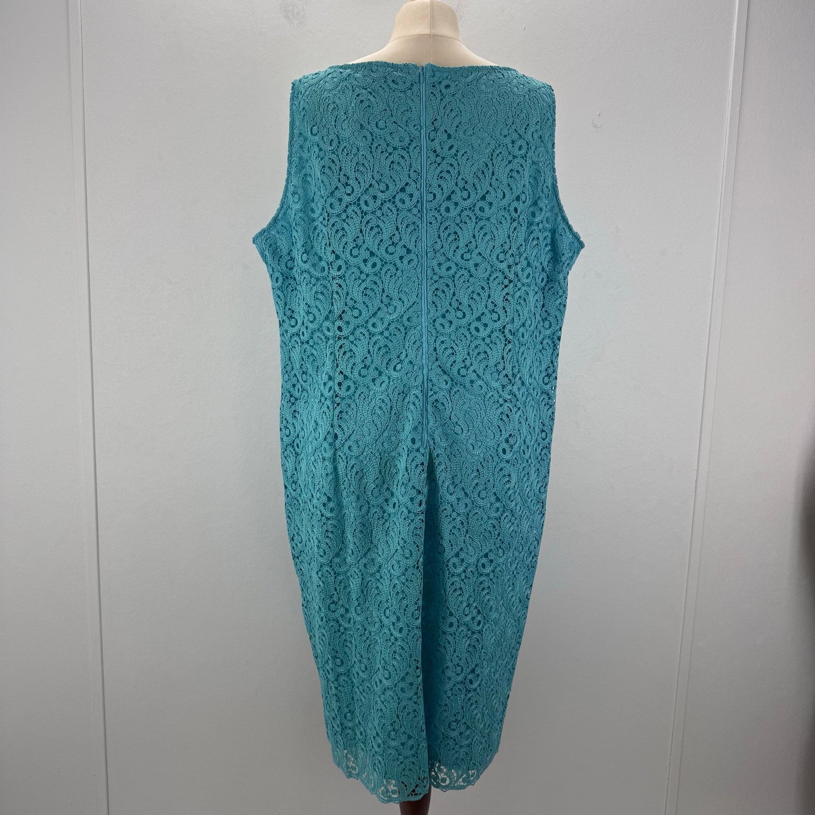 Marina Rinaldi Marina Rinaldi Ski Blue Dicitore Lace Overlay Dress Plus 22 Size 3XL / US 20-22 - 6 Thumbnail