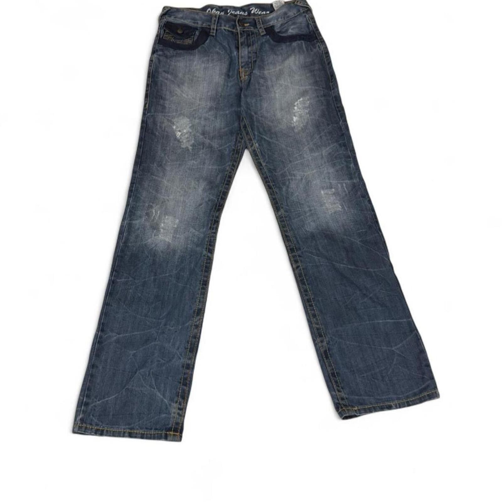 True Religion Y2K OKAY Jeans Wear Blue Denim Jeans Flap Pocket TR Style Size 34" / US 12 / IT 48 - 2 Thumbnail