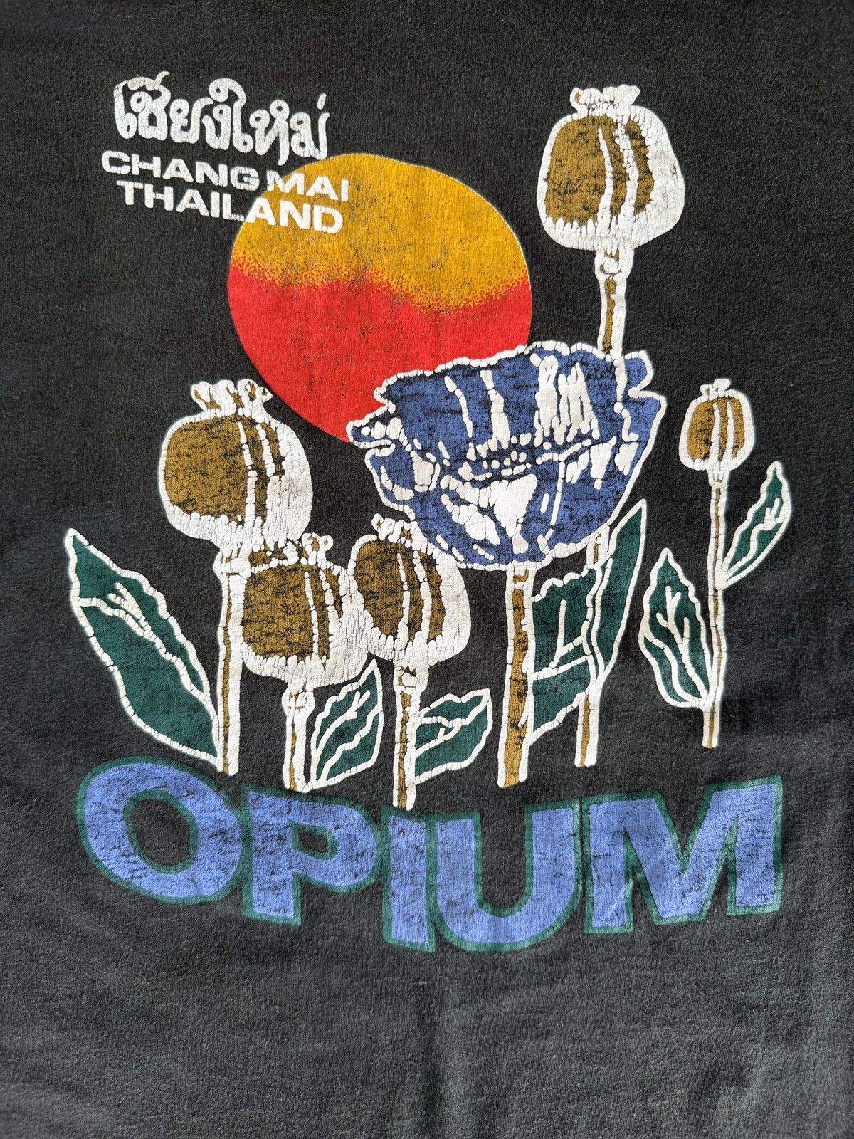 Vintage *RARE*VINTAGE 90s OPIUM CHANG MAI THAILAND TEE Size US XL / EU 56 / 4 - 4 Thumbnail