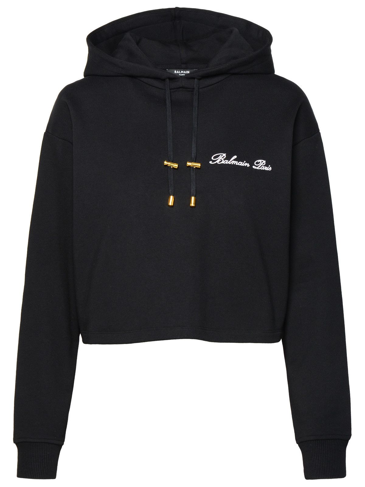 image of Balmain Black Cotton Sweatshirt, Women's (Size XS)