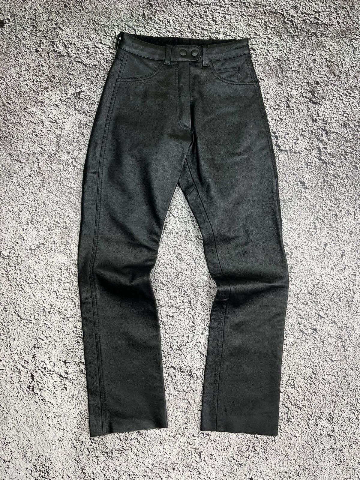 Leather Vintage 90s Leather Biker Opium Gothic Pants Rave Size 27" / US 4 / IT 40 - 2 Thumbnail