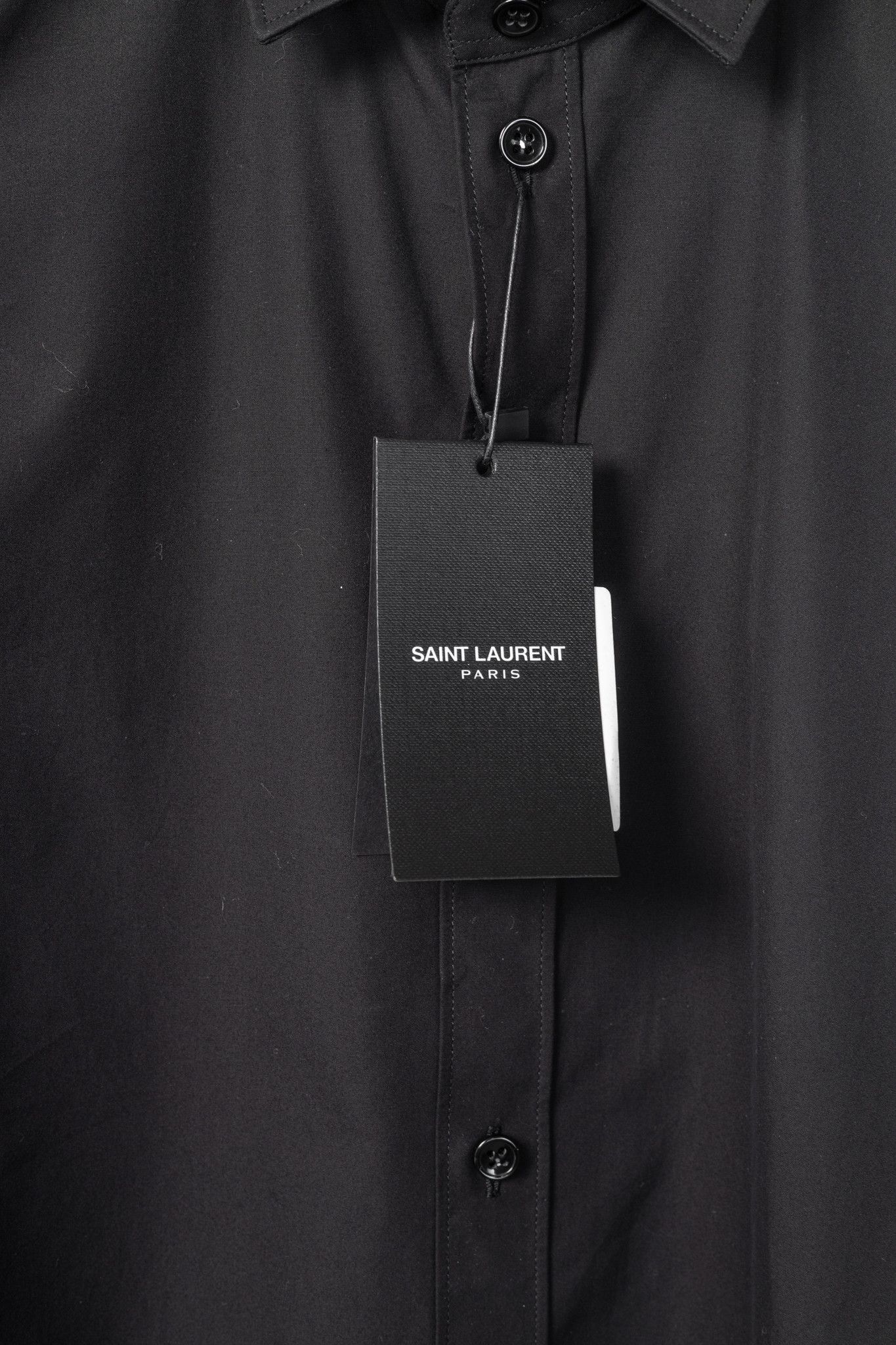 Saint Laurent Paris Saint Laurent Black Cotton-Poplin Buttoned Shirt Size S / US 4 / IT 40 - 8 Thumbnail
