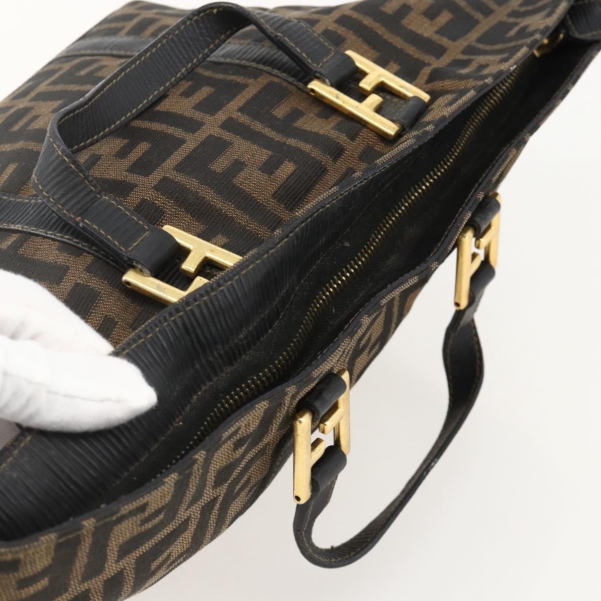 Fendi FENDI Zucca Canvas Hand Bag Brown Black Auth 175625 - Size ONE SIZE - 6 Thumbnail