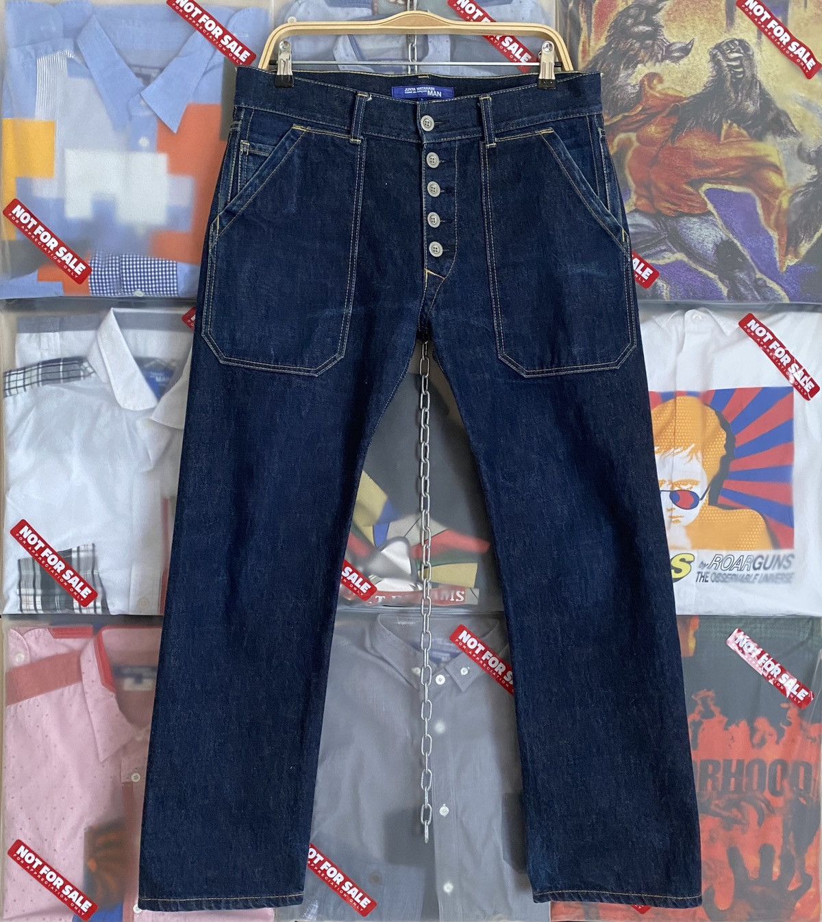 image of Comme Des Garcons x Junya Watanabe Vintage Junya Watanabe Man Patch Pocket Seamless Outside in Blue