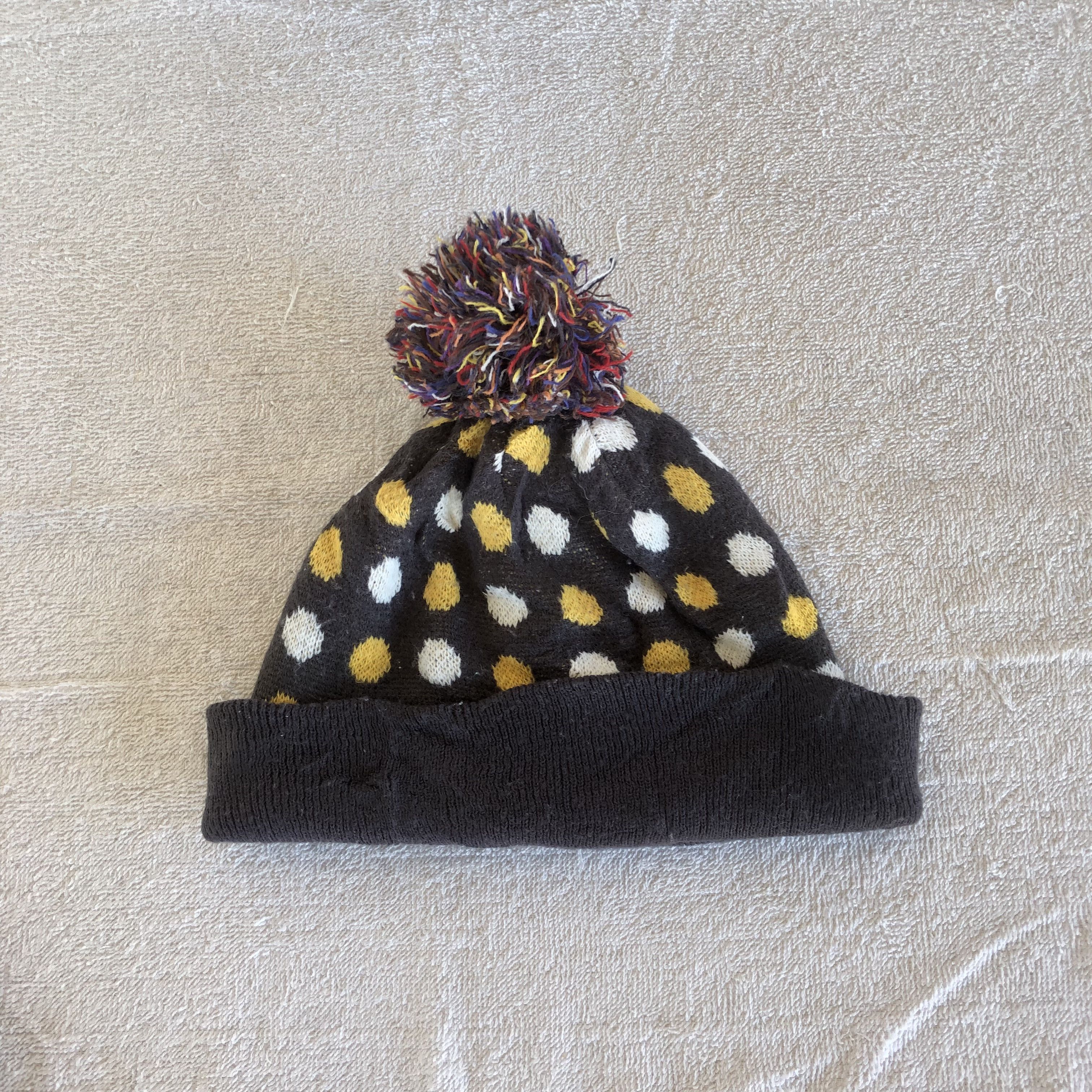 Japanese Brand Vintage Polkadot Beanie Knitted Pom Pom Snow Caps Hats Size ONE SIZE - 5 Thumbnail