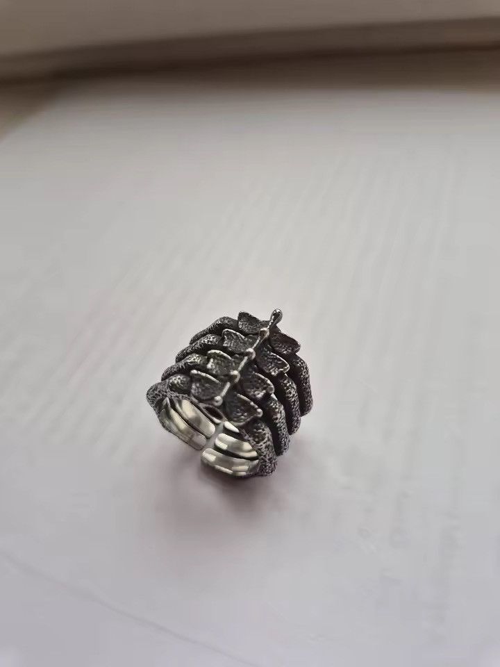 Jewelry Goth Punk Silver Tone Bone Ring | Sizes 7-13 Size ONE SIZE - 1 Thumbnail