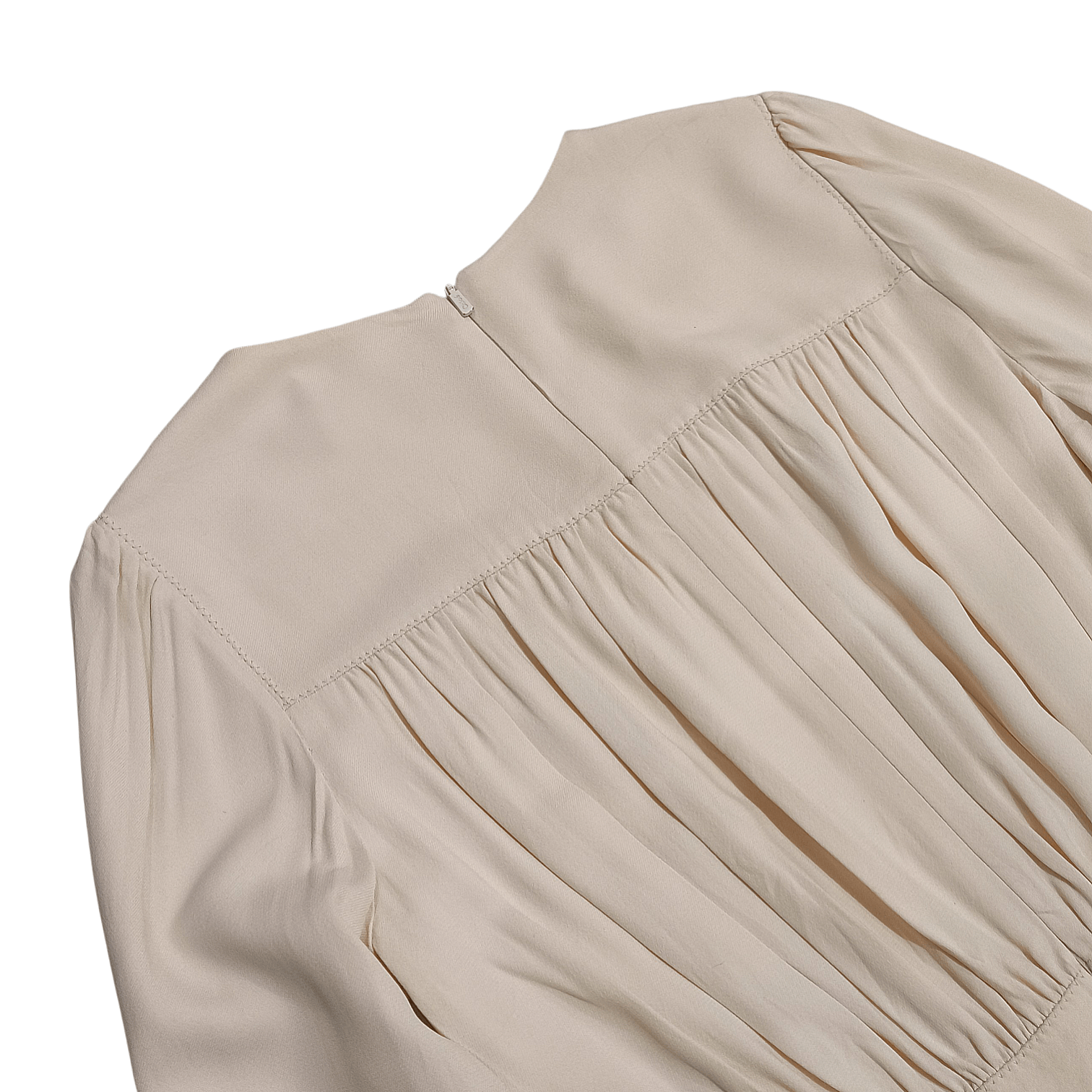 Chloe Chloé 18S Pleated Asymmetric Cady Mini Dress in Milk Size S / US 4 / IT 40 - 3 Thumbnail