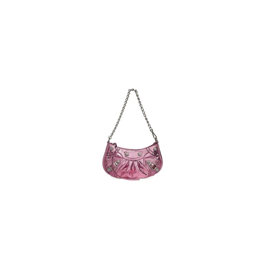 Balenciaga metallic agneau arena crystal le cagole mini bag with chain metallized pink Size ONE SIZE - 1 Thumbnail