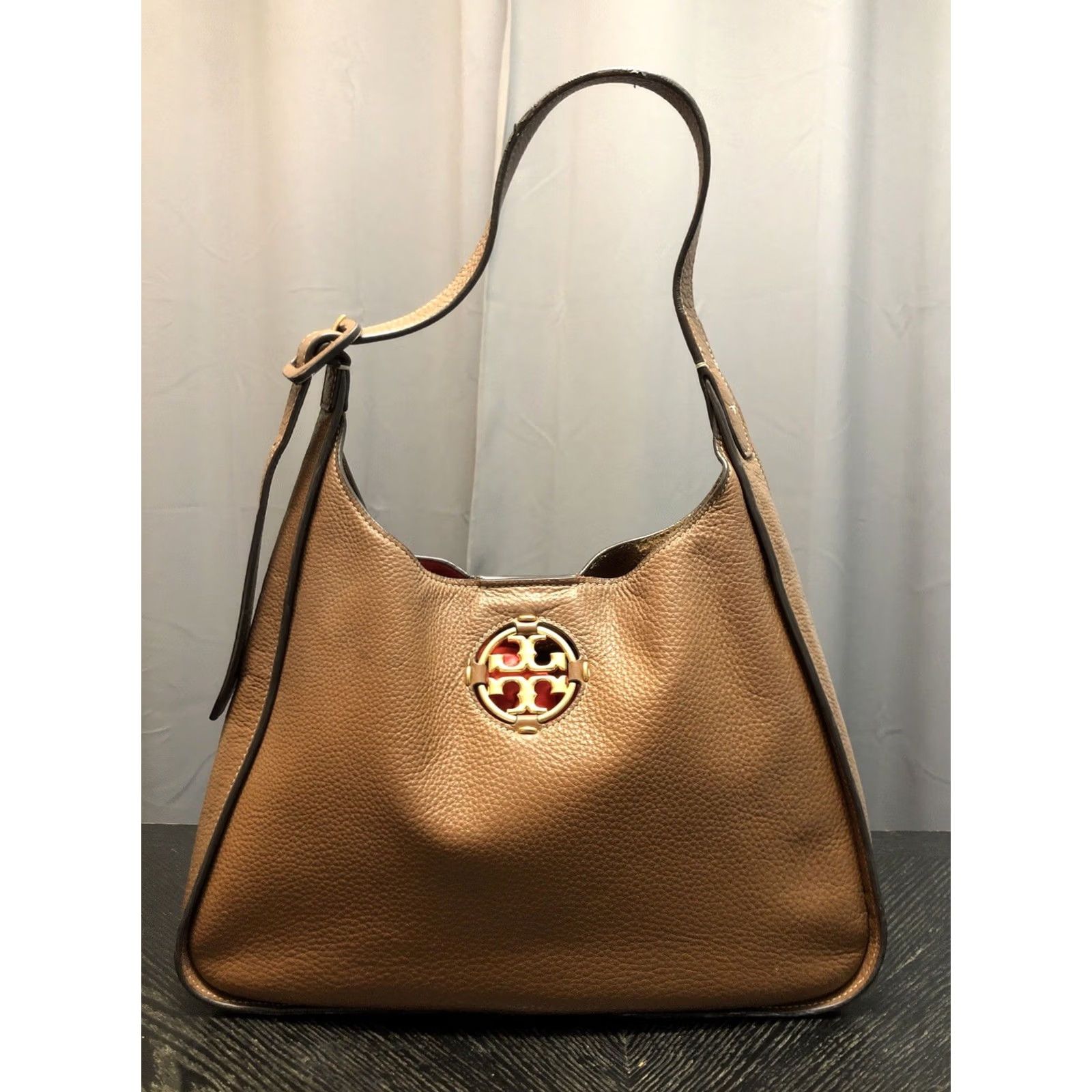 Tory Burch VINTAGE Tory Burch MILLER CLASSIC Shoulder Bag Hobo/Crossbody Bag Brown Light Umber 79324 Womens Medium Size ONE SIZE - 3 Thumbnail