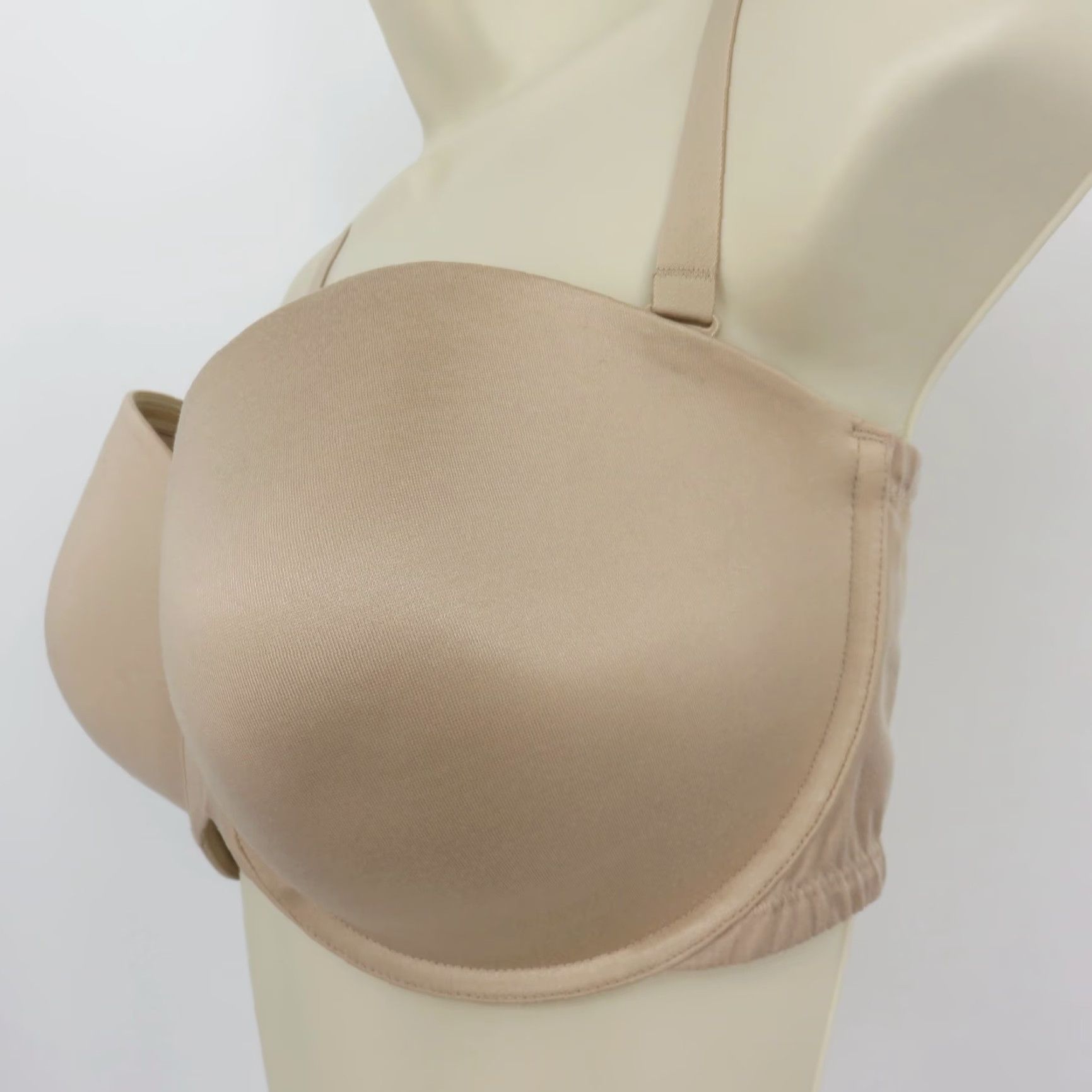 Vintage Bali Bra 38DD DFB966 Full Coverage Underwire Multiway Strapless Beige Lined Size ONE SIZE - 5 Thumbnail