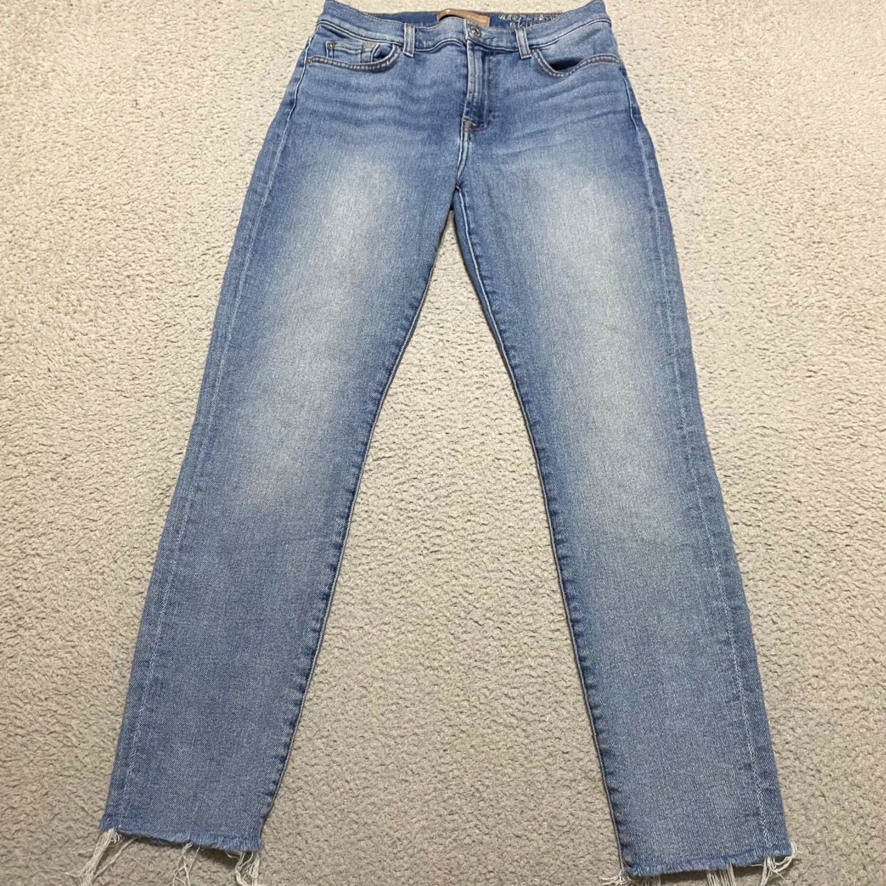 7 For All Mankind 7 For All Mankind Jeans Womens Skinny High Rise Blue Denim 27 Medium Stretch 5-Pocket Style Womens Bay? 27 Size 26" / US 2 / IT 38 - 2 Thumbnail