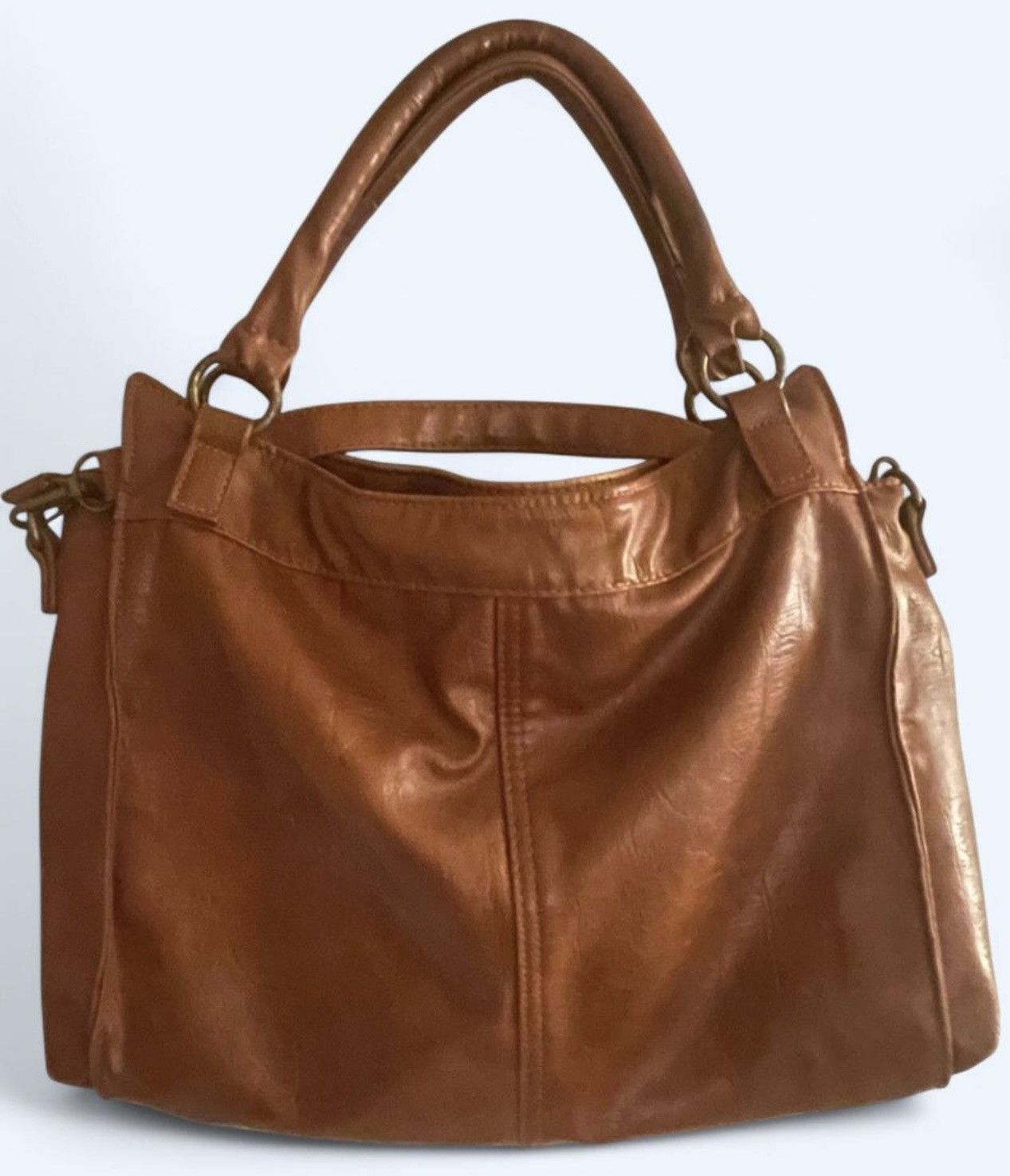 Vintage Vintage Brown Faux Leather Handbag Size ONE SIZE - 3 Thumbnail