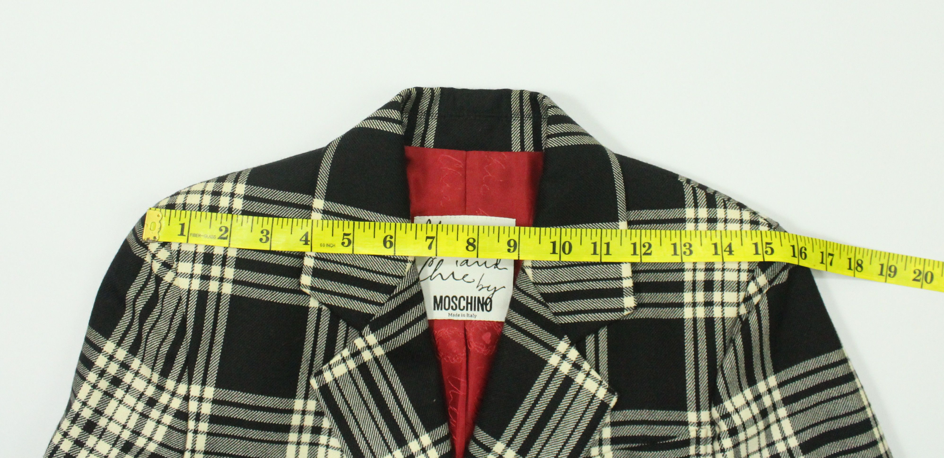 Moschino × Vintage Vintage 90s MOSCHINO CHEAP AND CHIC Jacket Tartan Love Size M / US 6-8 / IT 42-44 - 20 Thumbnail