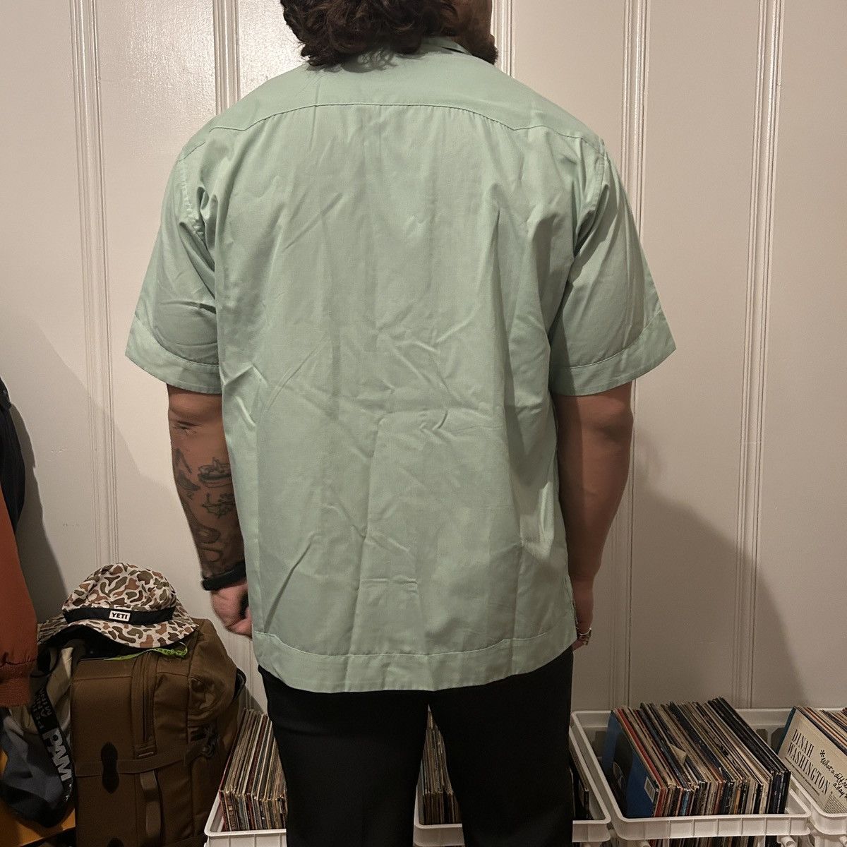 Schott Schott Camp Collar Embroidered Mint Button Up Shirt Size US L / EU 52-54 / 3 - 2 Thumbnail