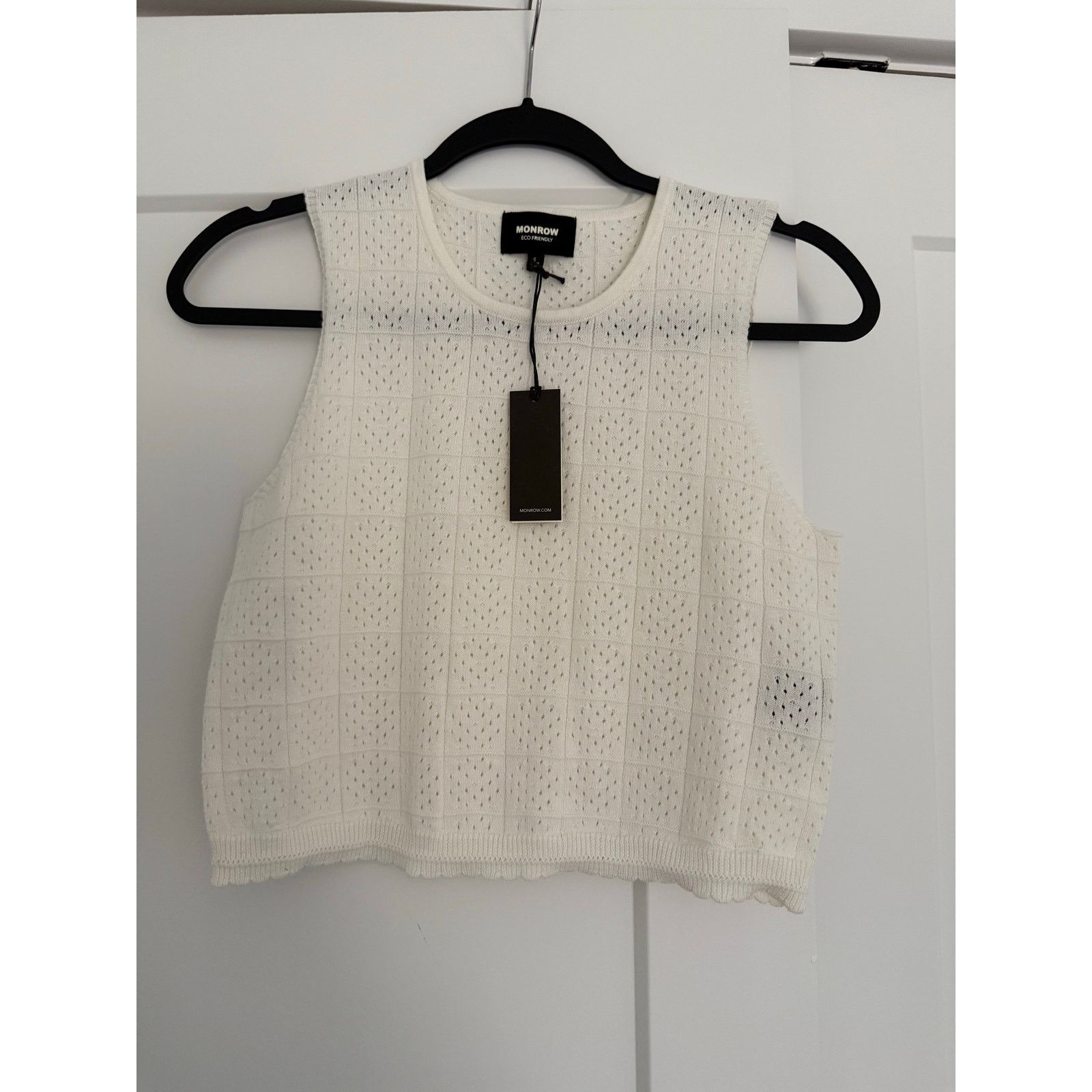 MONROW New Monrow Revolve Crochet Knit Tank White - Small - $148 Size S / US 4 / IT 40 - 3 Thumbnail