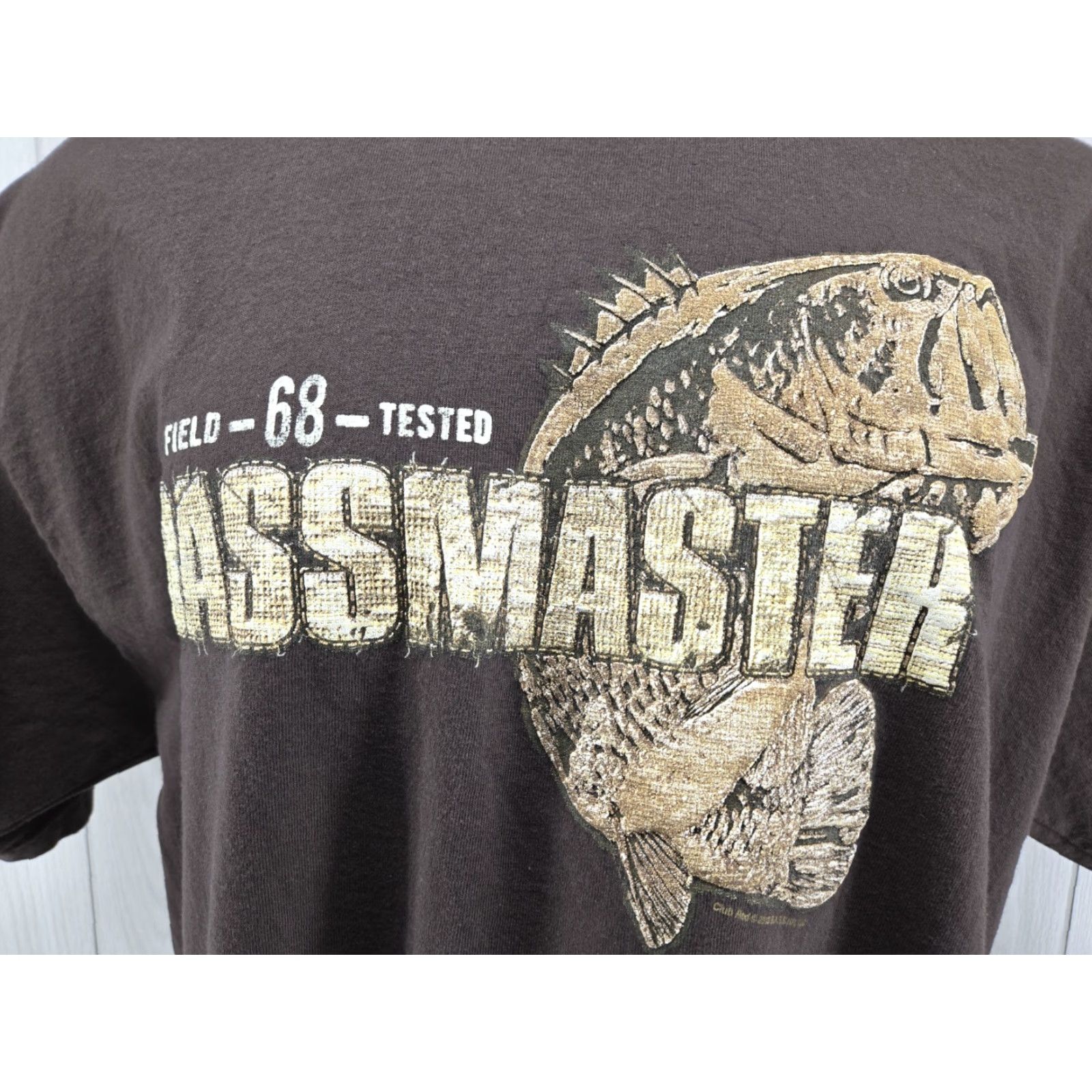 CHOCOOLATE Bassmaster Bass Fishing Chocolate Brown Short Sleeve T-Shirt 2XL Puffy Logo Mens Graphic Tee Shirt Size US XXL / EU 58 / 5 - 3 Thumbnail