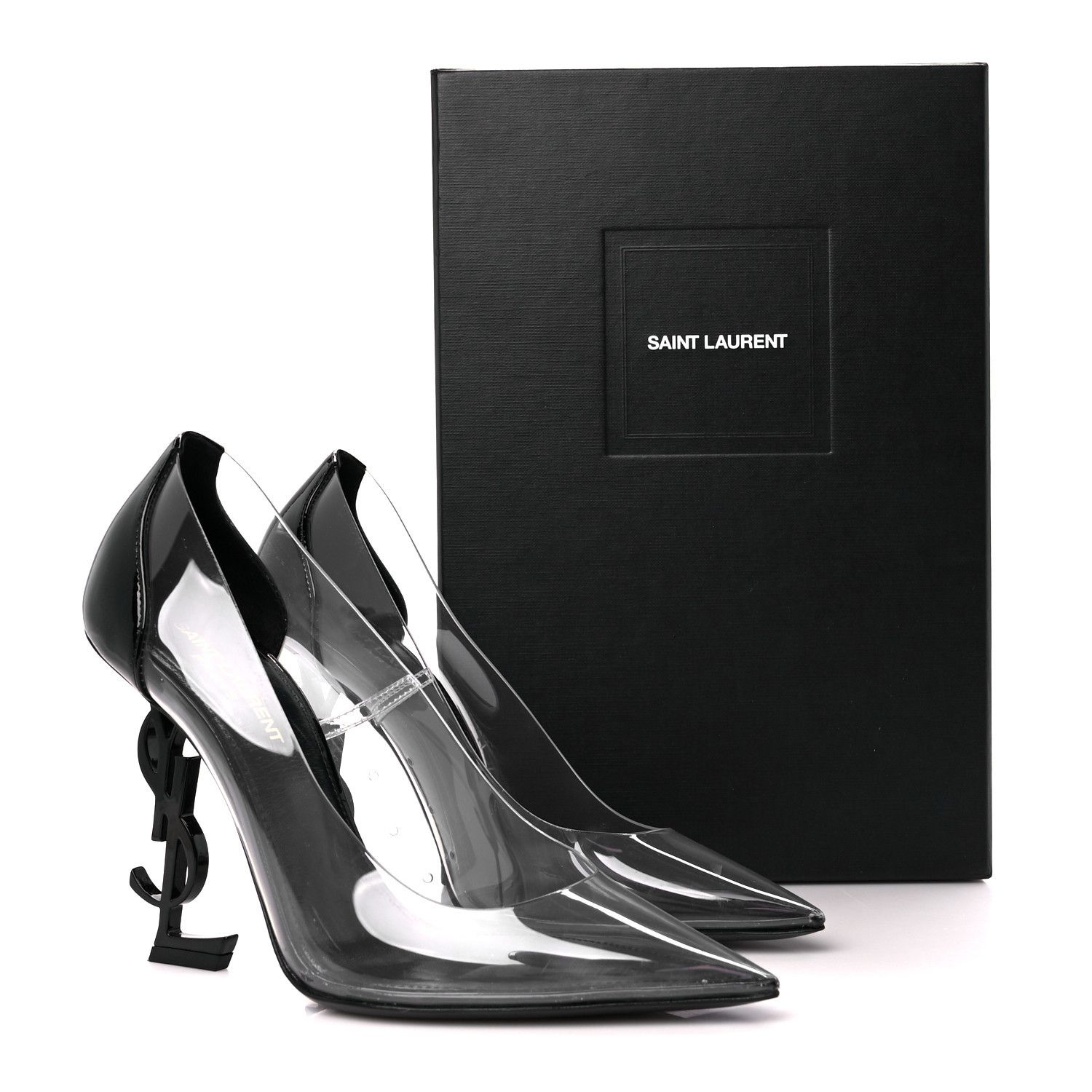 Saint Laurent Paris o1bcso1str1224 Opyum Heel In Pvc in Black Size US 7 / IT 37 - 5 Thumbnail
