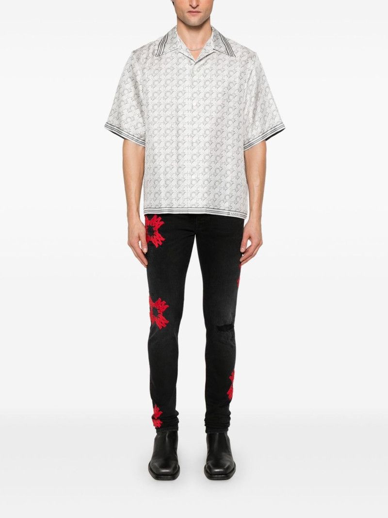 Amiri o1orln0326 MA Quad-Appliqué Skinny Jeans in Black Size US 36 / EU 52 - 2 Thumbnail