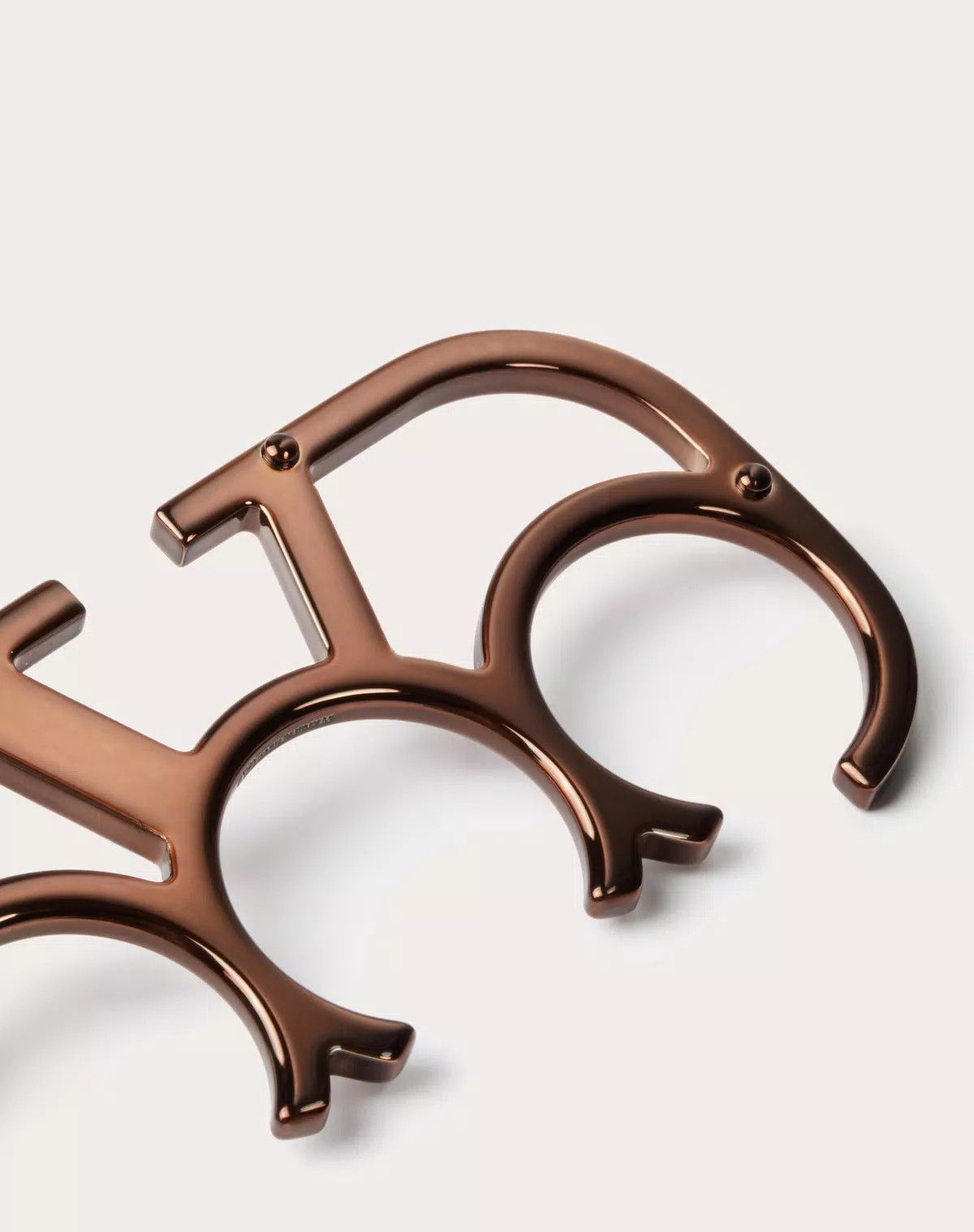 Valentino oc11z0625 Size:M/Vlogo Metal Ring Set in Chocolate/Brown Size ONE SIZE - 4 Thumbnail