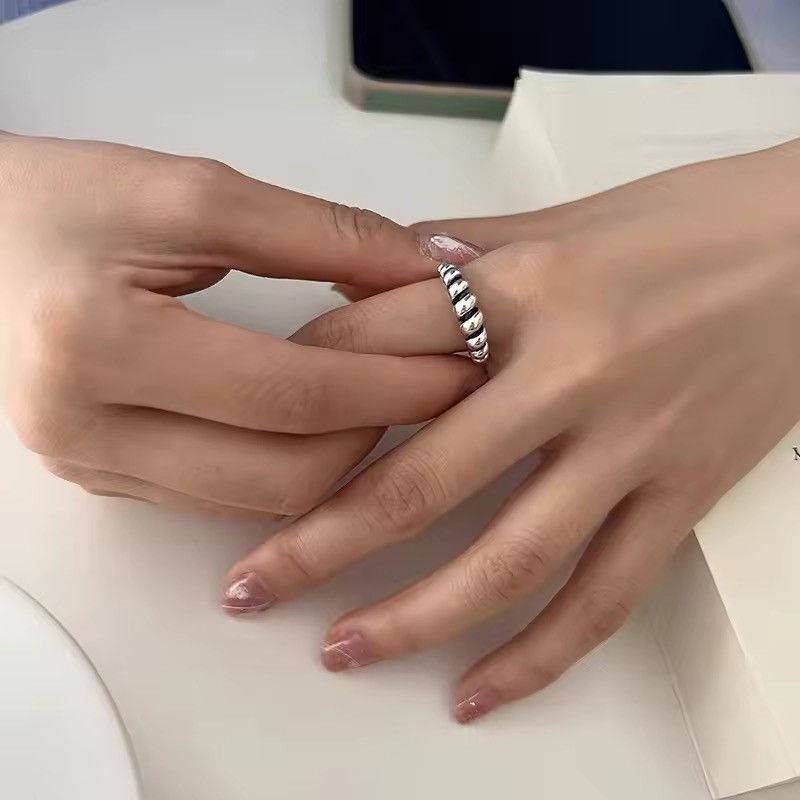 Jewelry Minimalist Handmade Simple Retro Strip Ring Size ONE SIZE - 2 Thumbnail