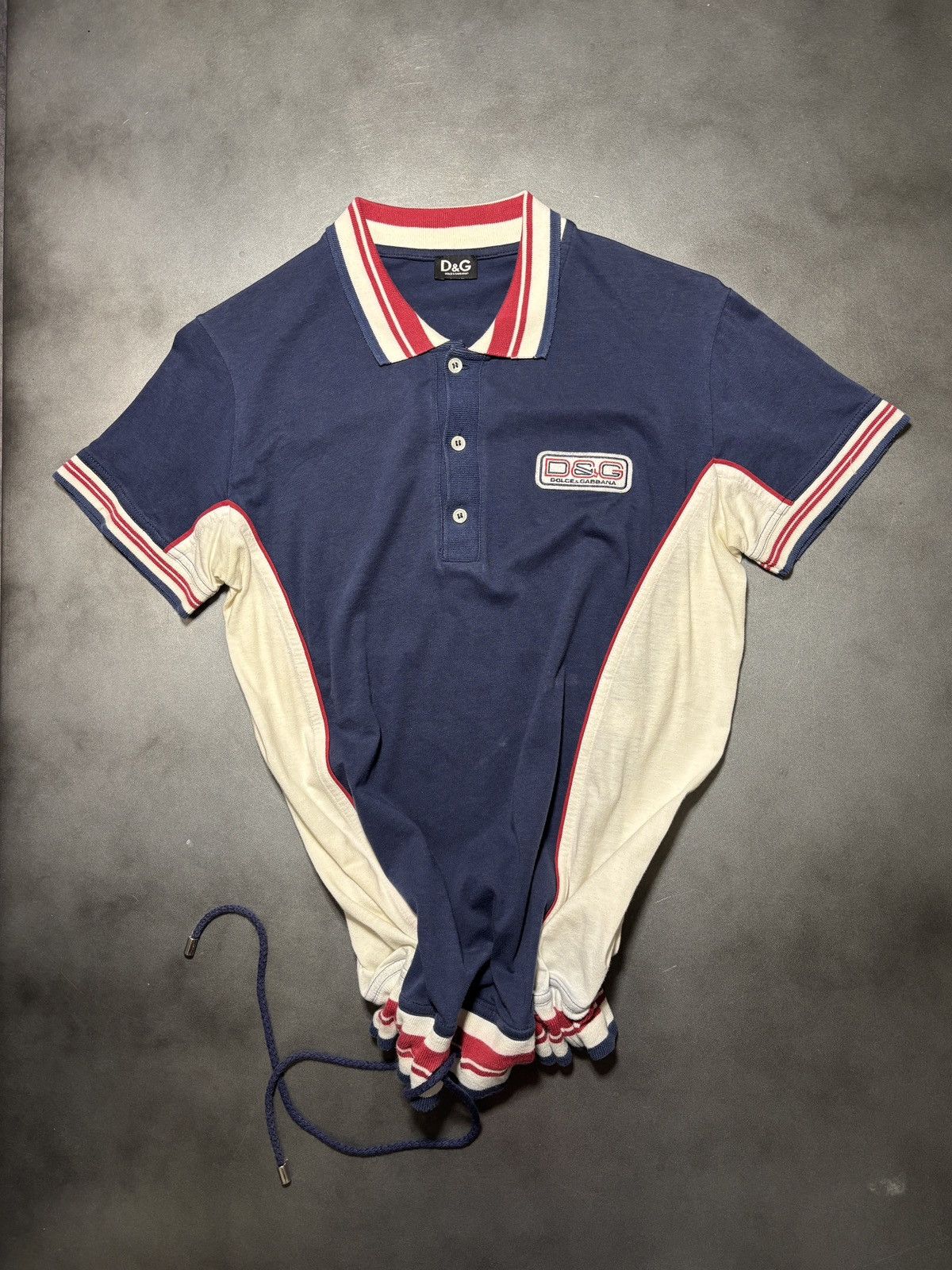 Dolce & Gabbana 2000s Dolce & Gabbana Polo Shirt Drawstring Crop Tennis Y2K Size M / US 6-8 / IT 42-44 - 4 Thumbnail