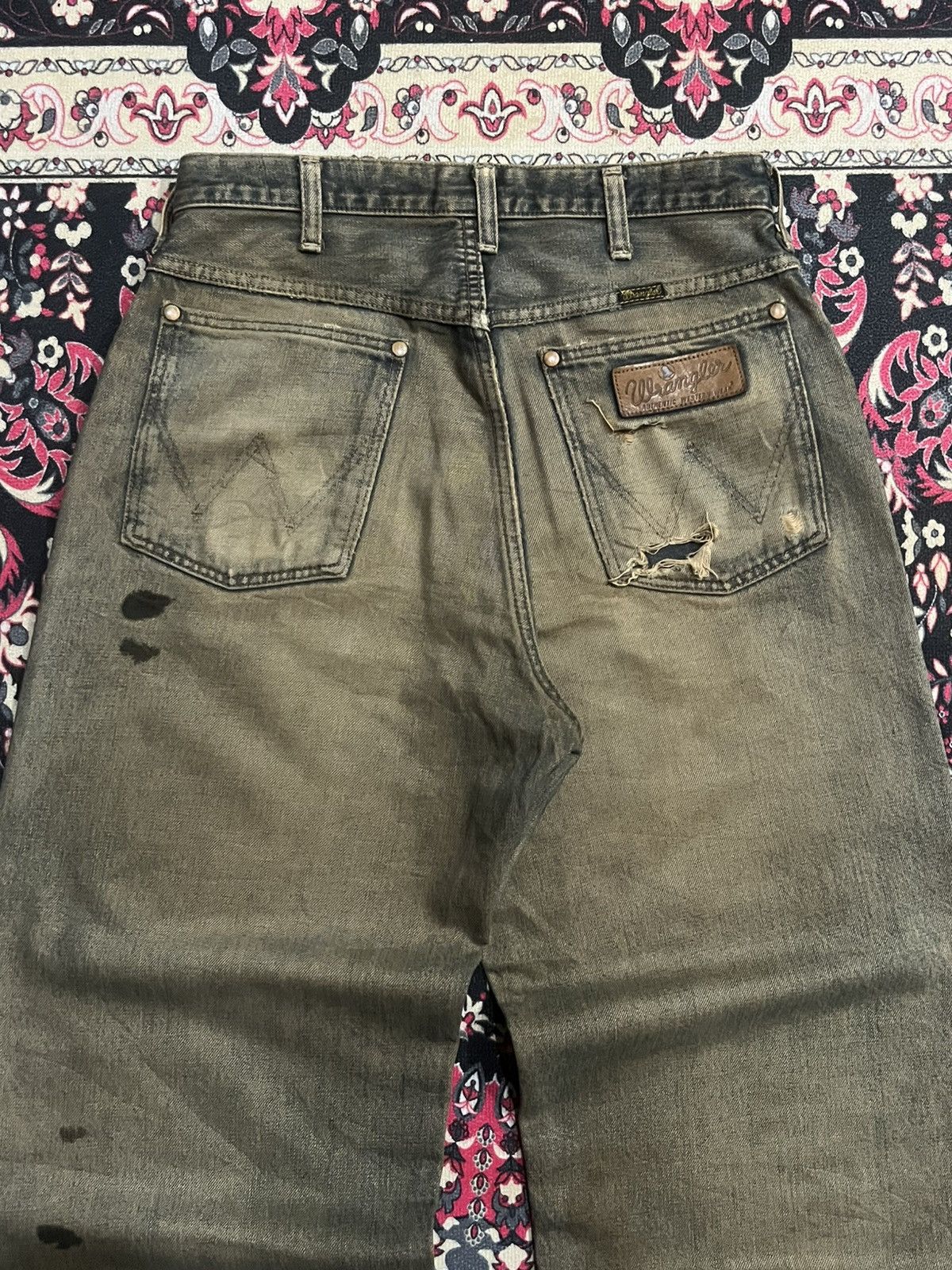 JNCO ⚡️Ripped⚡️Vintage Wrangler Distressed Stain Mud Washed Jorts Size US 30 / EU 46 - 7 Thumbnail