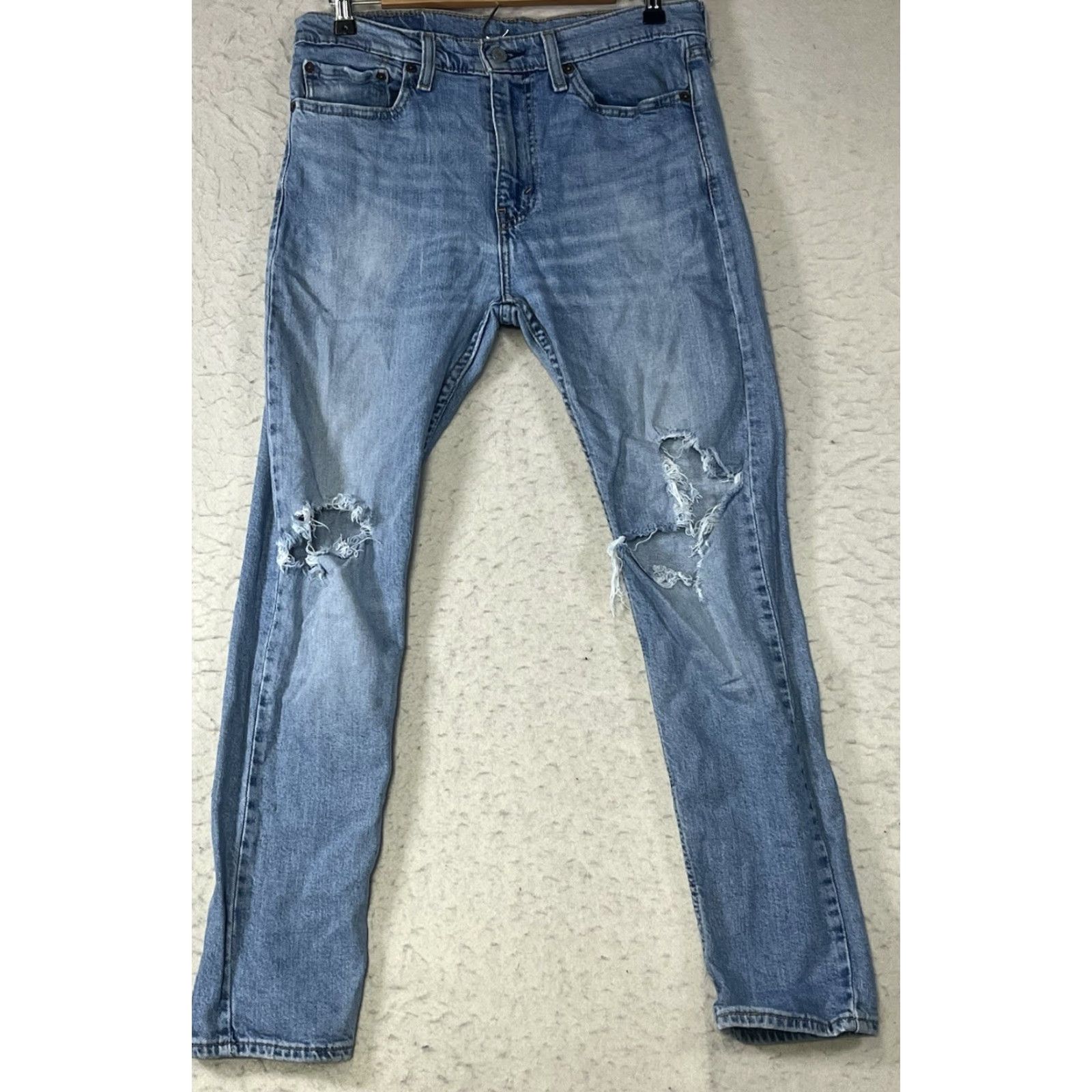 Levi's Levi's Jeans Men 510 Distressed Regular Straight 32x30 Blue Cotton Denim Pockets Zippered Pocket Size US 32 / EU 48 - 2 Thumbnail