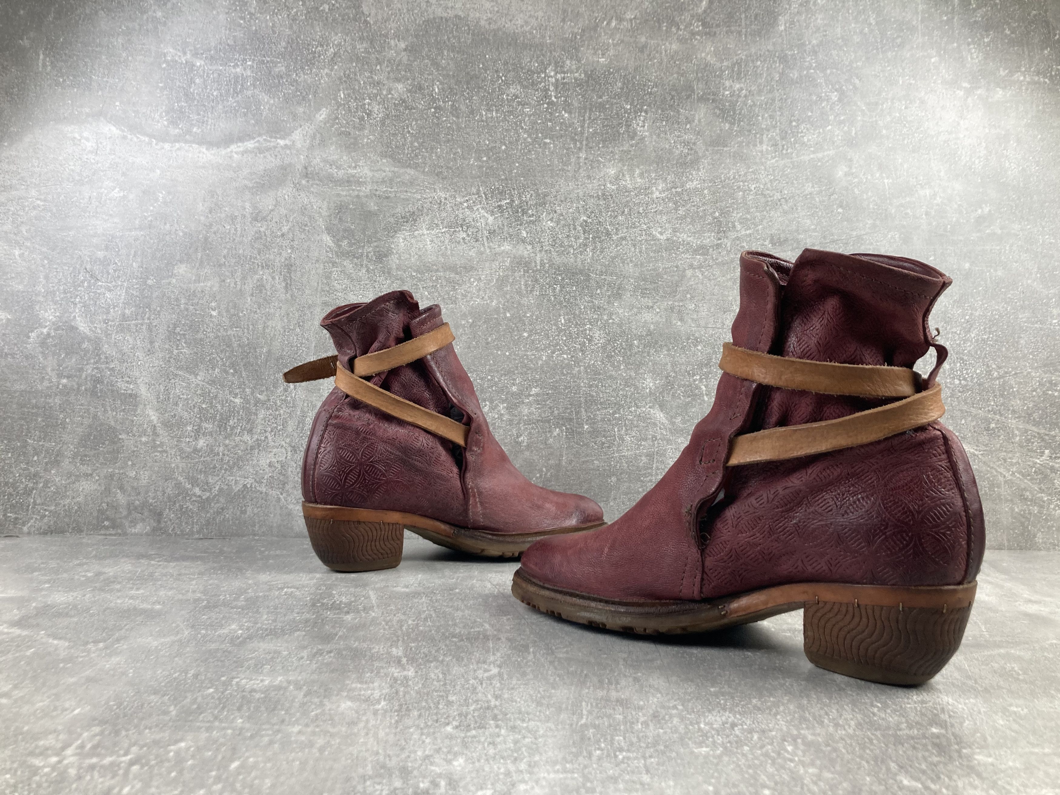 A.S.98 A.S.98 red avant garde 00s leather high belted heel boots Size US 8 / IT 38 - 5 Thumbnail