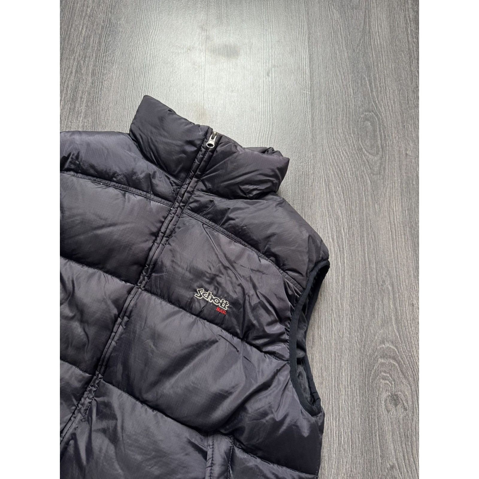 Schott × Vintage 90s Vintage Schott Down Puffer Vest Size US L / EU 52-54 / 3 - 2 Thumbnail