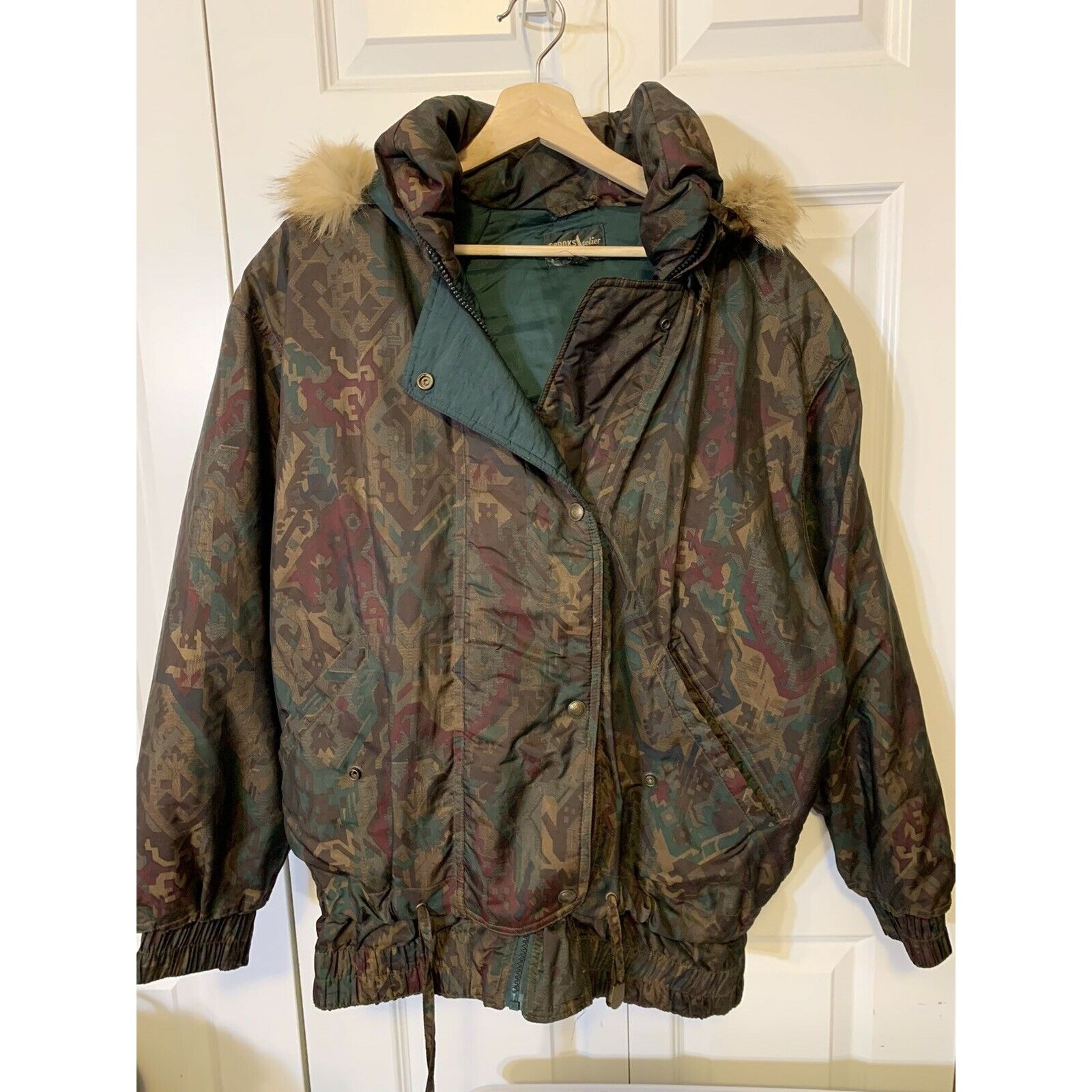 Other Vtg Brooks Atelier Jacket Woman’s Sz M Green Brown Camo Nylo Size M / US 6-8 / IT 42-44 - 7 Thumbnail