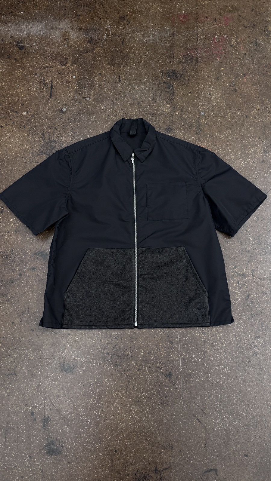 Chrome Hearts Chrome Hearts Nylon Zip-Up Shirt With Leather Pockets - XXL Size US XXL / EU 58 / 5 - 1 Thumbnail