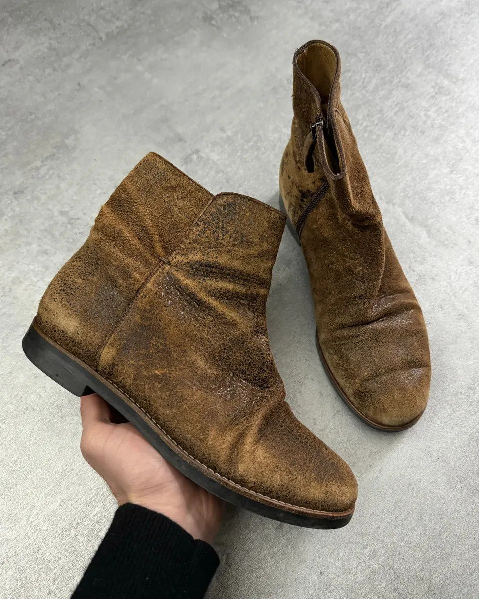 Maison Margiela Maison Margiela Brown Cracked Eroded Brown Leather Boots Size US 6 / IT 36 - 4 Thumbnail