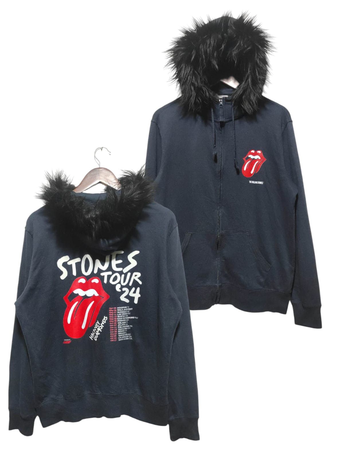 Hysteric Glamour Custom The Rolling Stones Zipper Fur Hoodie LGB style Size US L / EU 52-54 / 3 - 3 Thumbnail