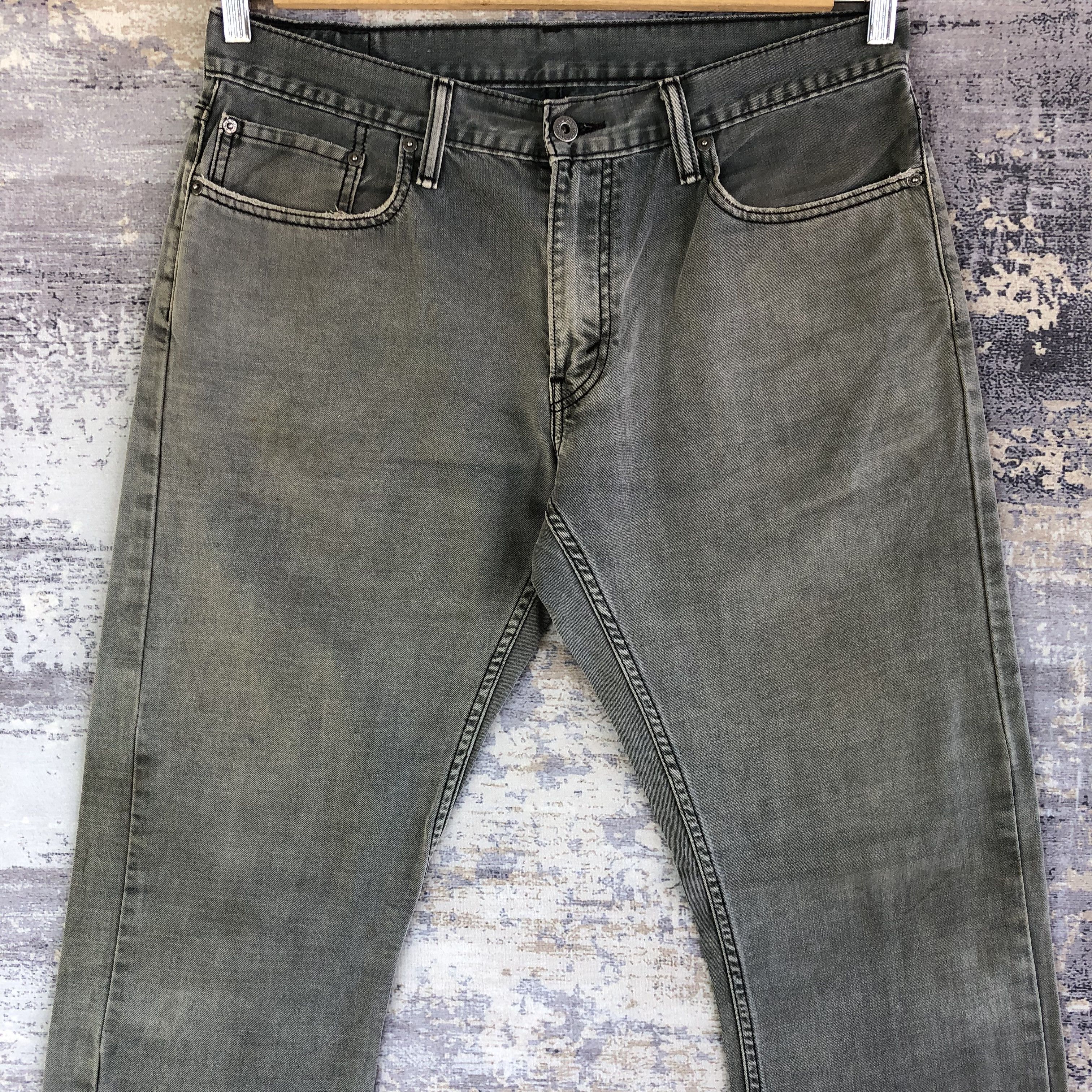 Levi's Vintage Levis Super Black Ash Gray Jeans Levi's 514 Denim Size US 34 / EU 50 - 4 Thumbnail