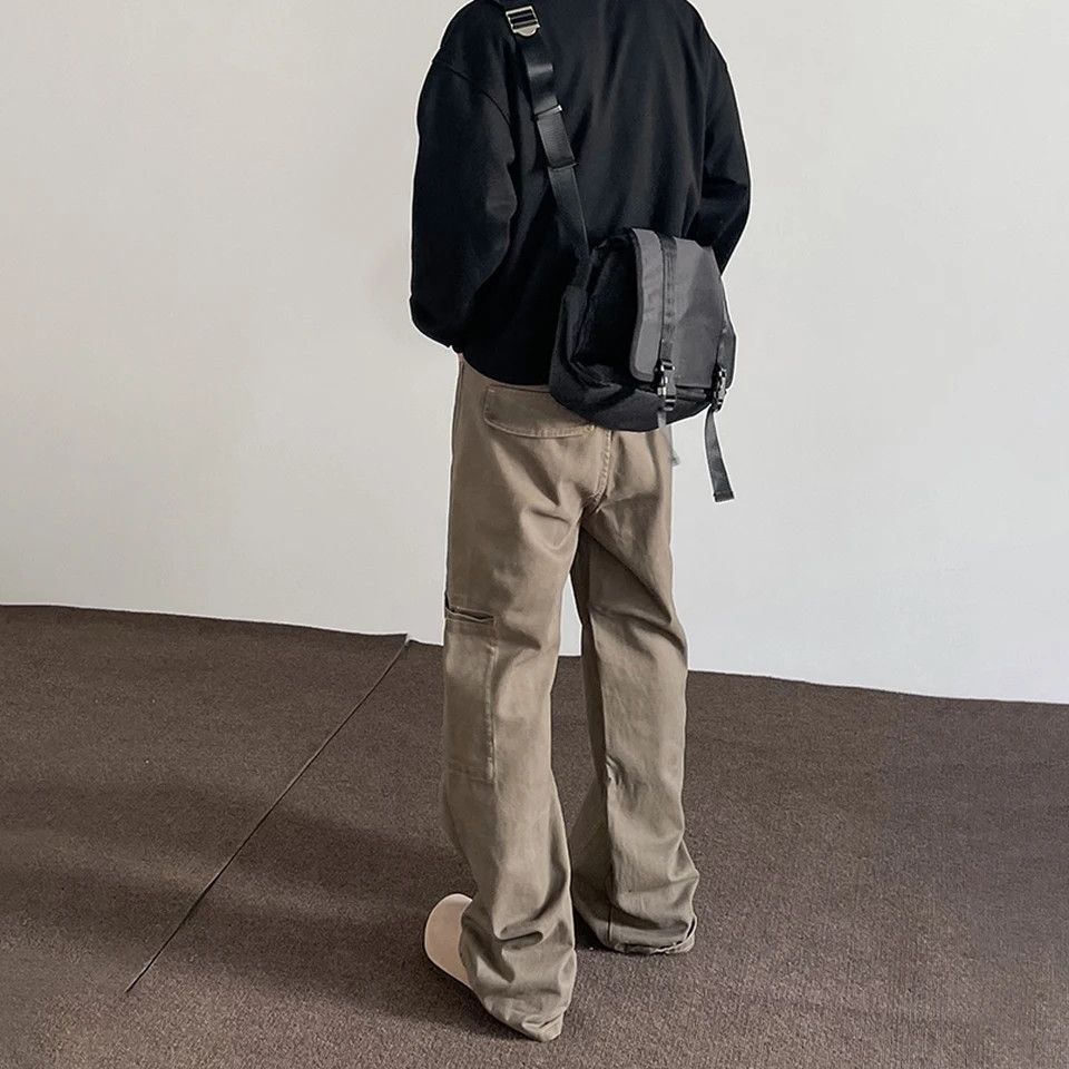 Designer × Japanese Brand × Jean Vintage Brown Jeans Men Baggy Flare Harajuku Casual Fashion Size US 30 / EU 46 - 4 Thumbnail